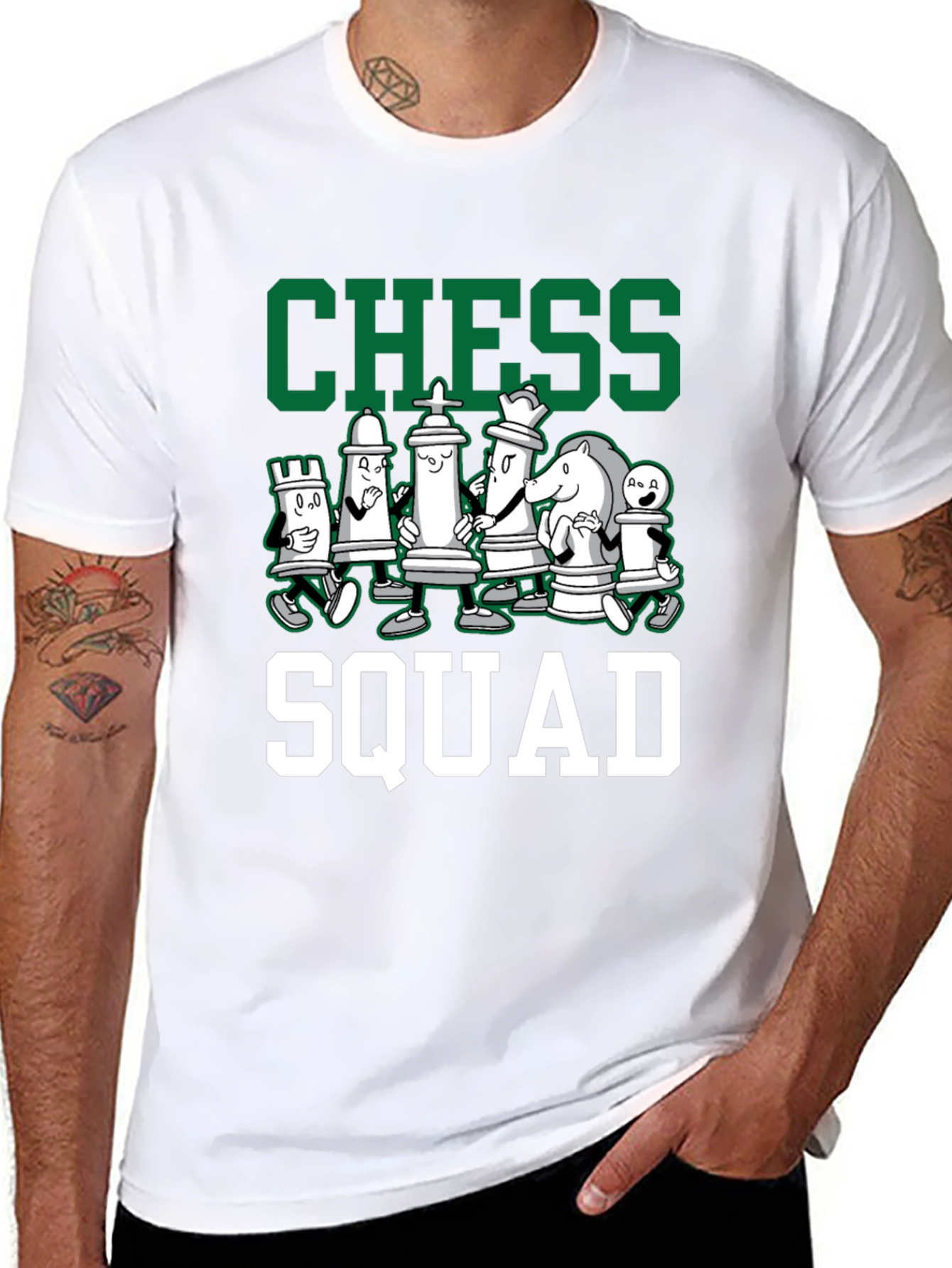 Chess Squad Graphic Tee - Black Cotton T-Shirt