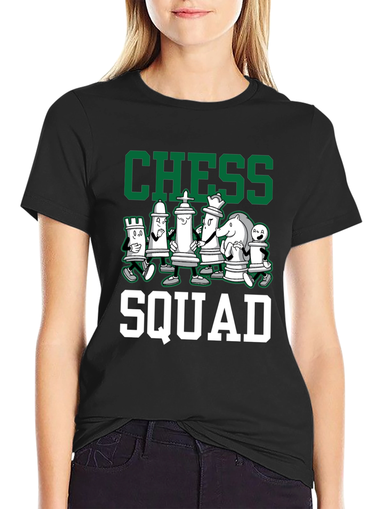 Chess Squad Graphic Tee - Black Cotton T-Shirt