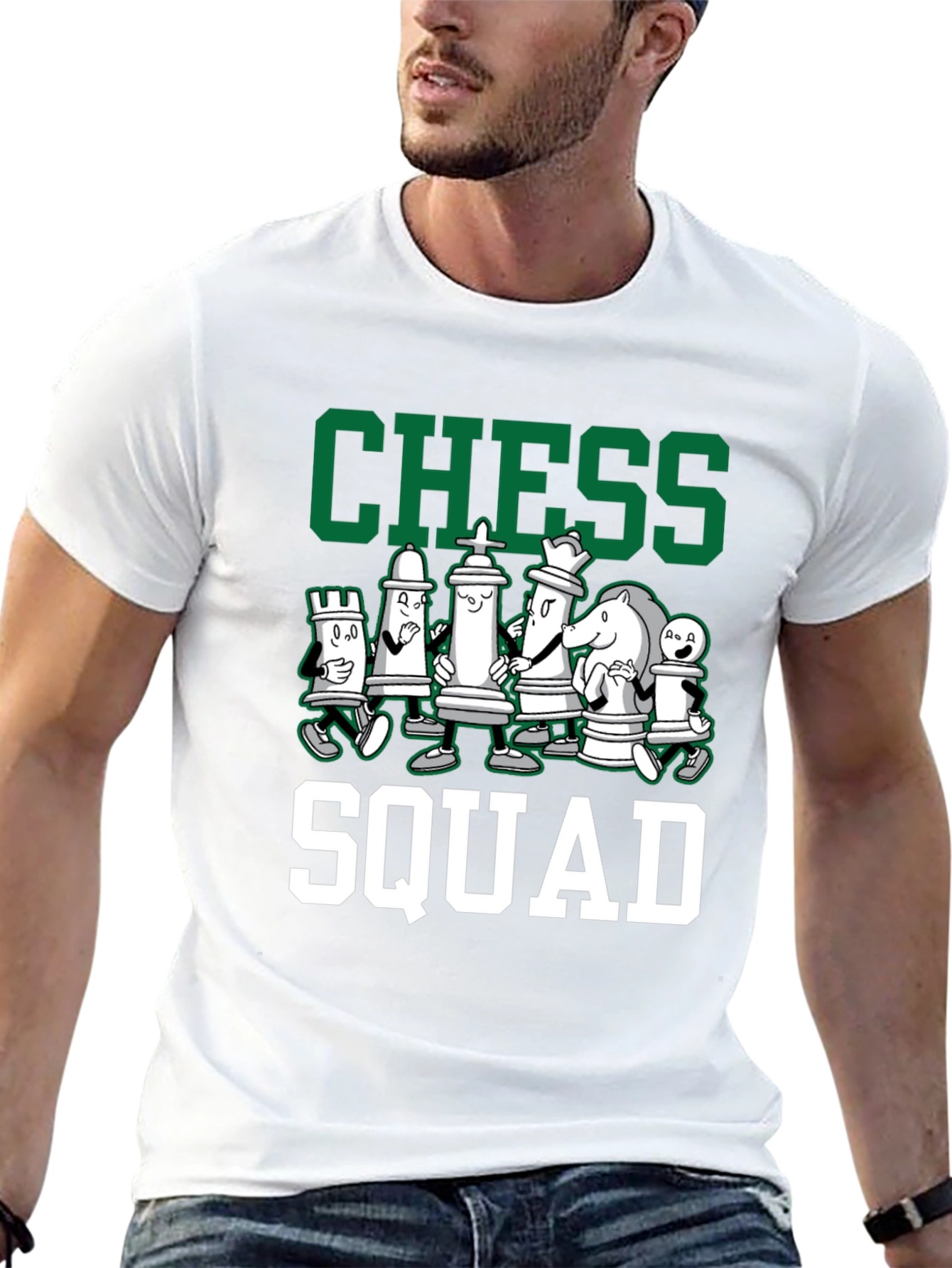 Chess Squad Graphic Tee - Black Cotton T-Shirt