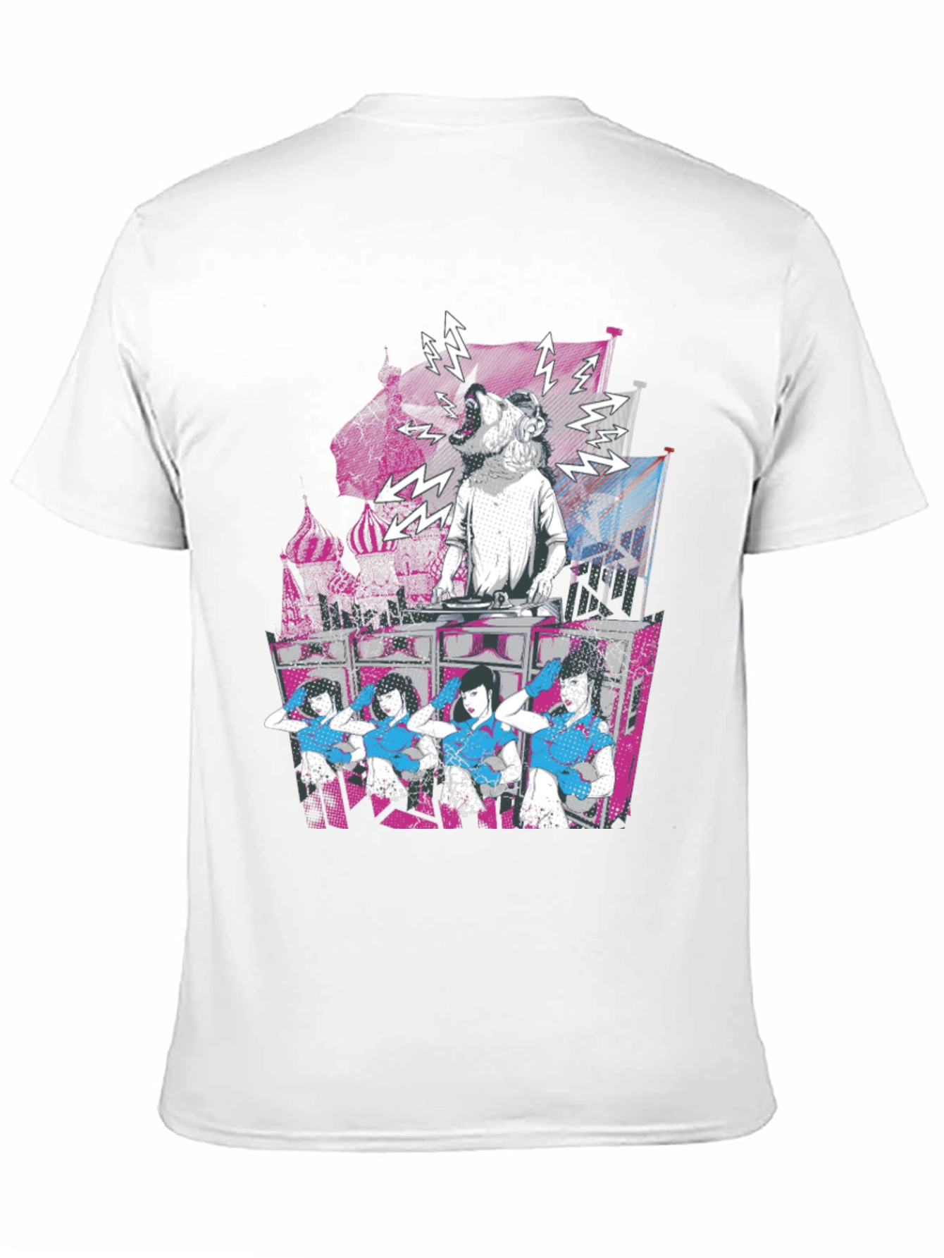 DJ Dog & Dancing Girls Graphic T-Shirt