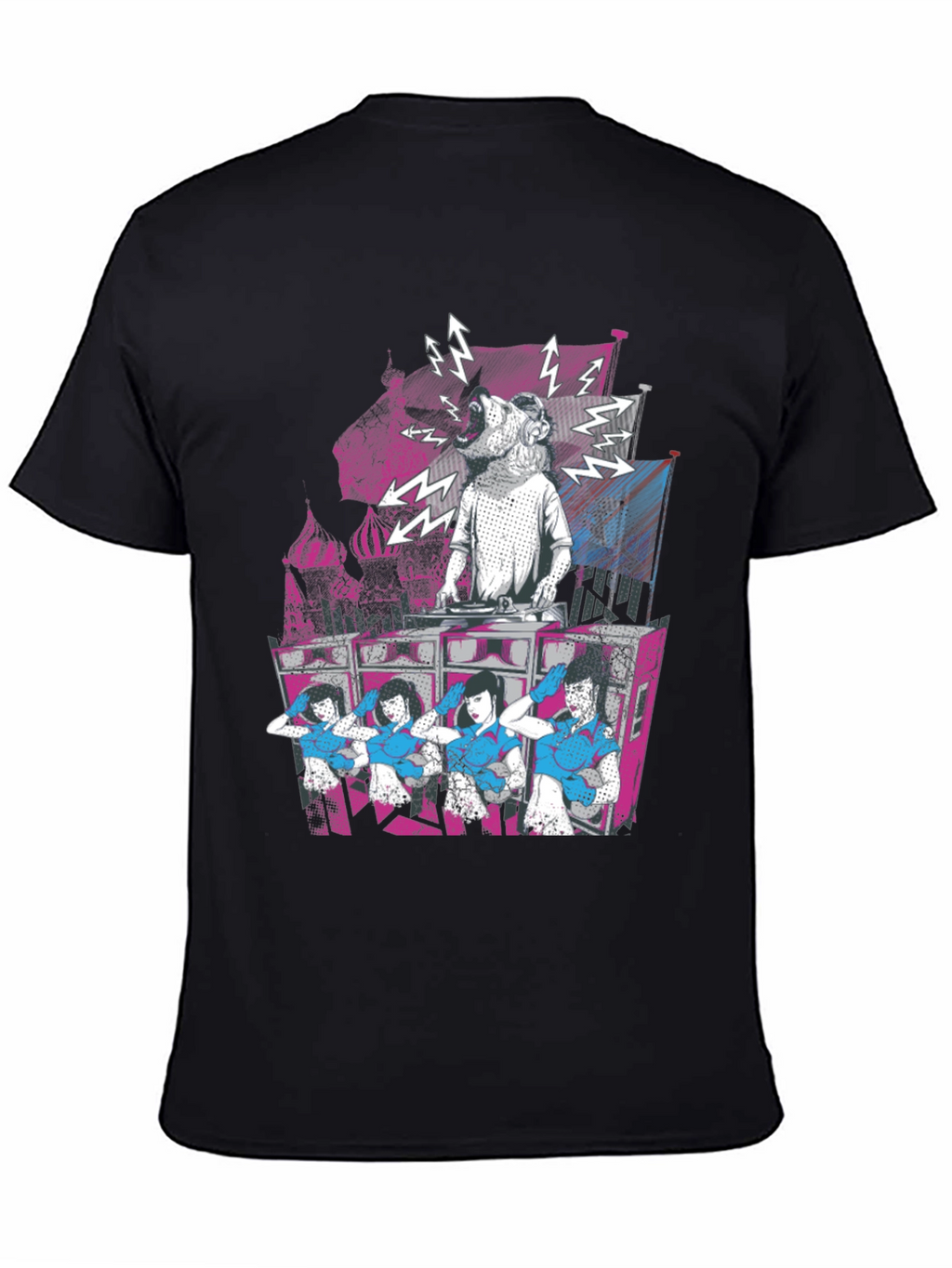 DJ Dog & Dancing Girls Graphic T-Shirt