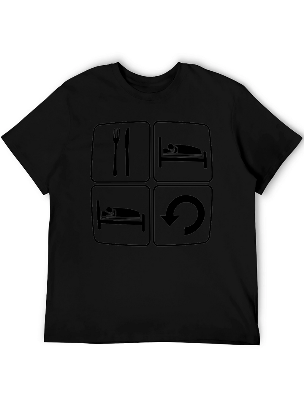 Eat Sleep Repeat T-Shirt - Funny Graphic Tee