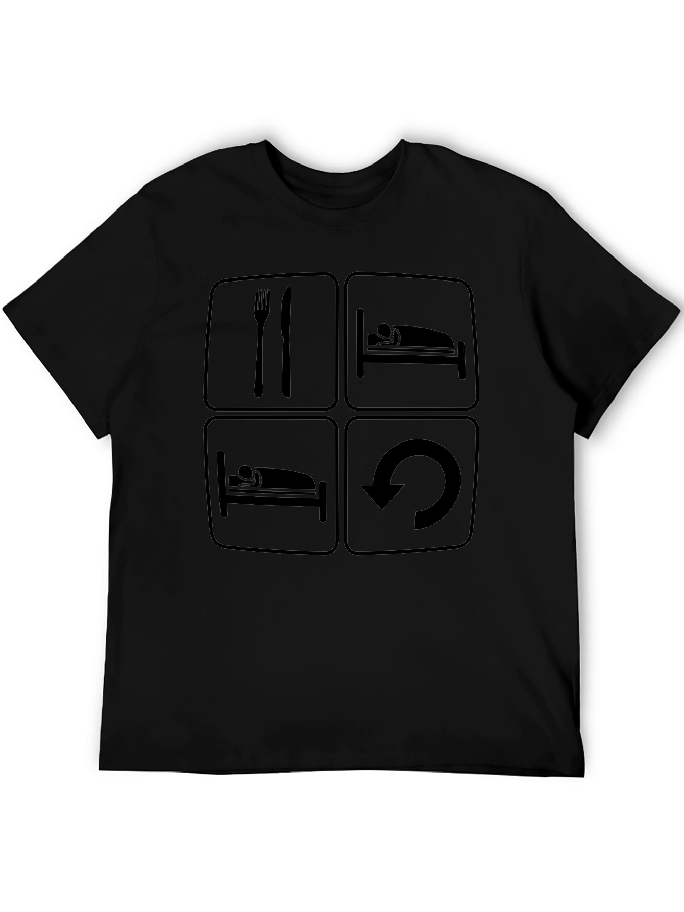 Eat Sleep Repeat T-Shirt - Funny Graphic Tee