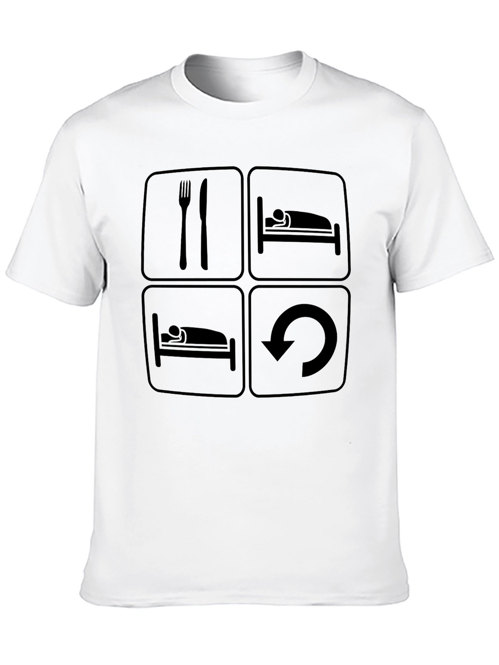 Eat Sleep Repeat T-Shirt - Funny Graphic Tee