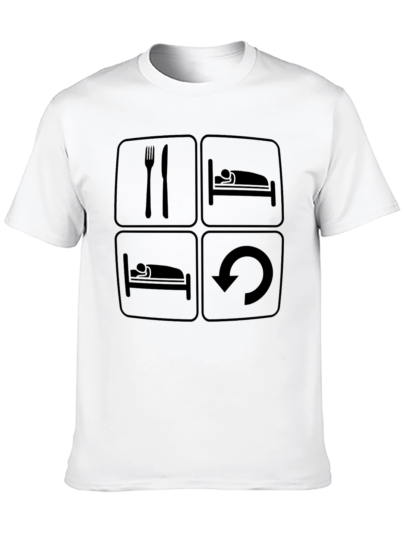Eat Sleep Repeat T-Shirt - Funny Graphic Tee