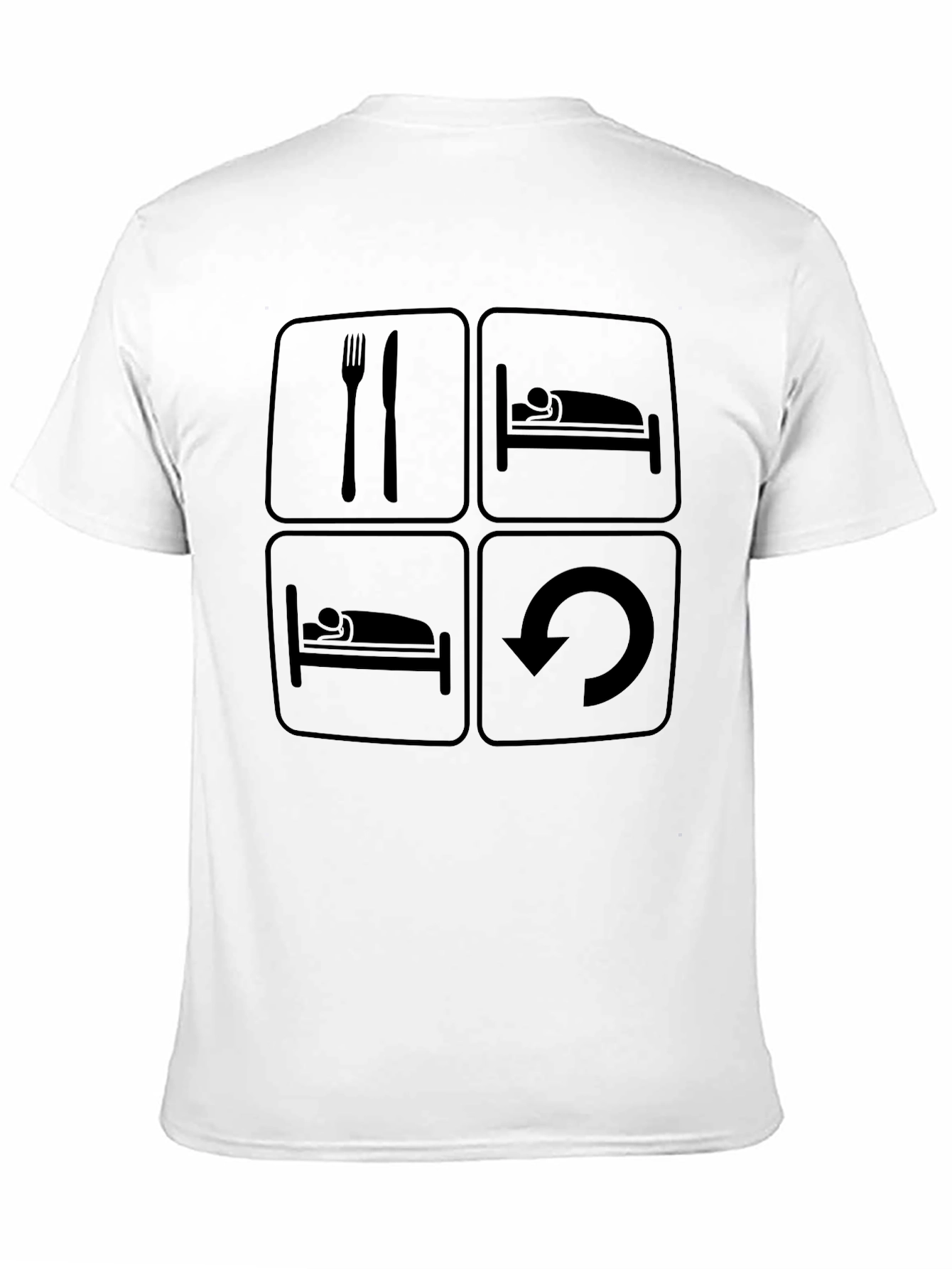 Eat Sleep Repeat T-Shirt - Funny Graphic Tee