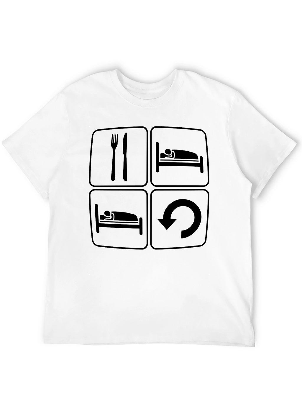 Eat Sleep Repeat T-Shirt - Funny Graphic Tee