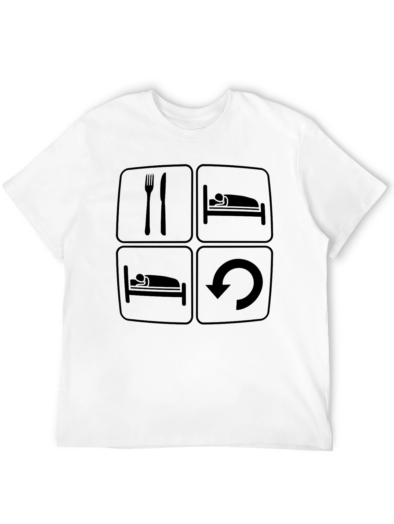 Eat Sleep Repeat T-Shirt - Funny Graphic Tee
