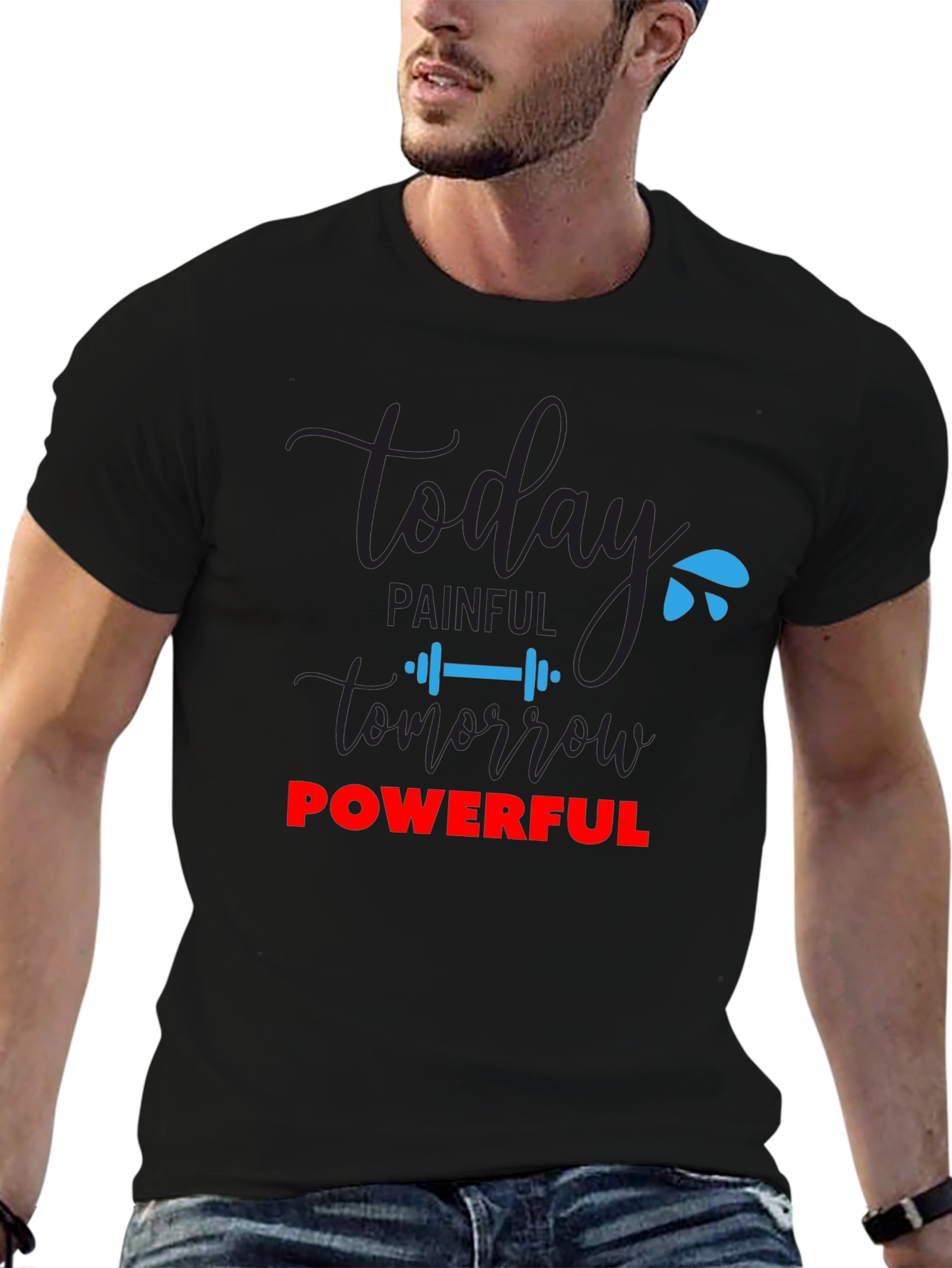 Motivational Workout Tee - Today Painful Tomorrow Powerful