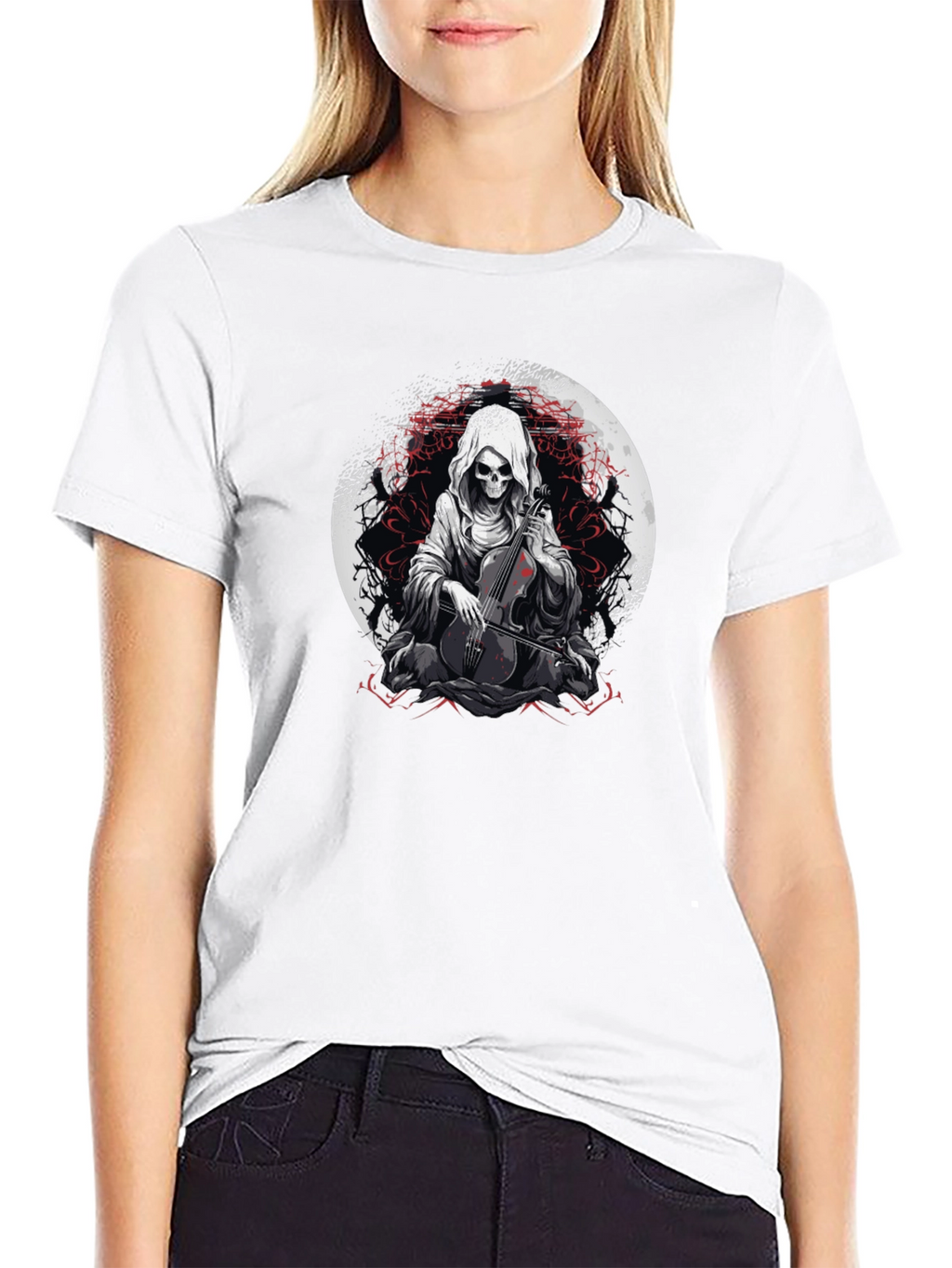 Grim Reaper Cello Player Graphic Tee