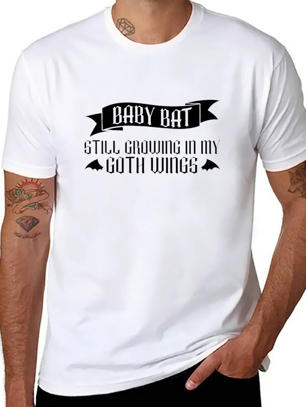 Baby Bat - Still Growing In My Goth Wings - Baby Breathable Soft Cotton T-Shirt – Timeless Casual Look