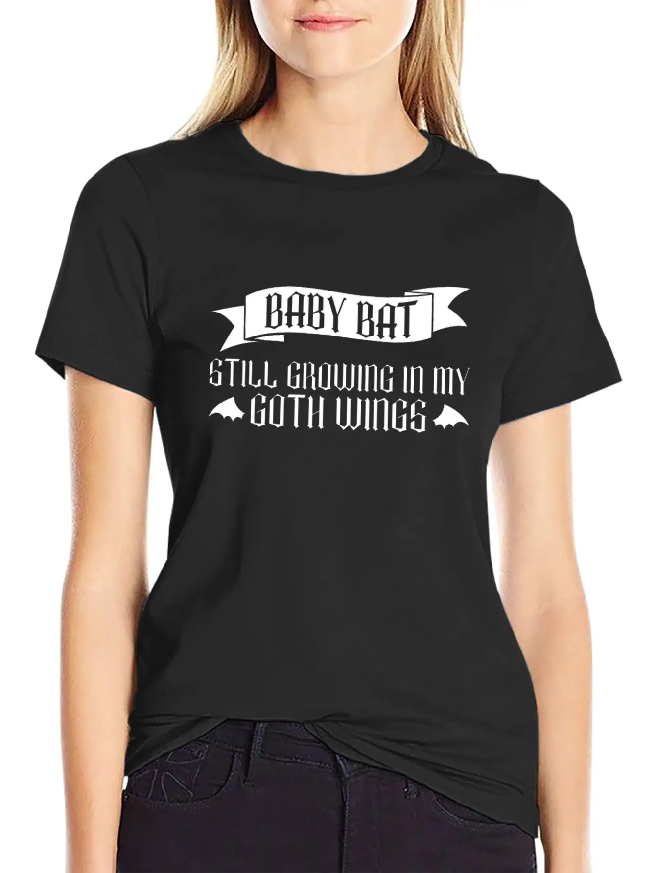 Baby Bat - Still Growing In My Goth Wings - Baby Breathable Soft Cotton T-Shirt – Timeless Casual Look