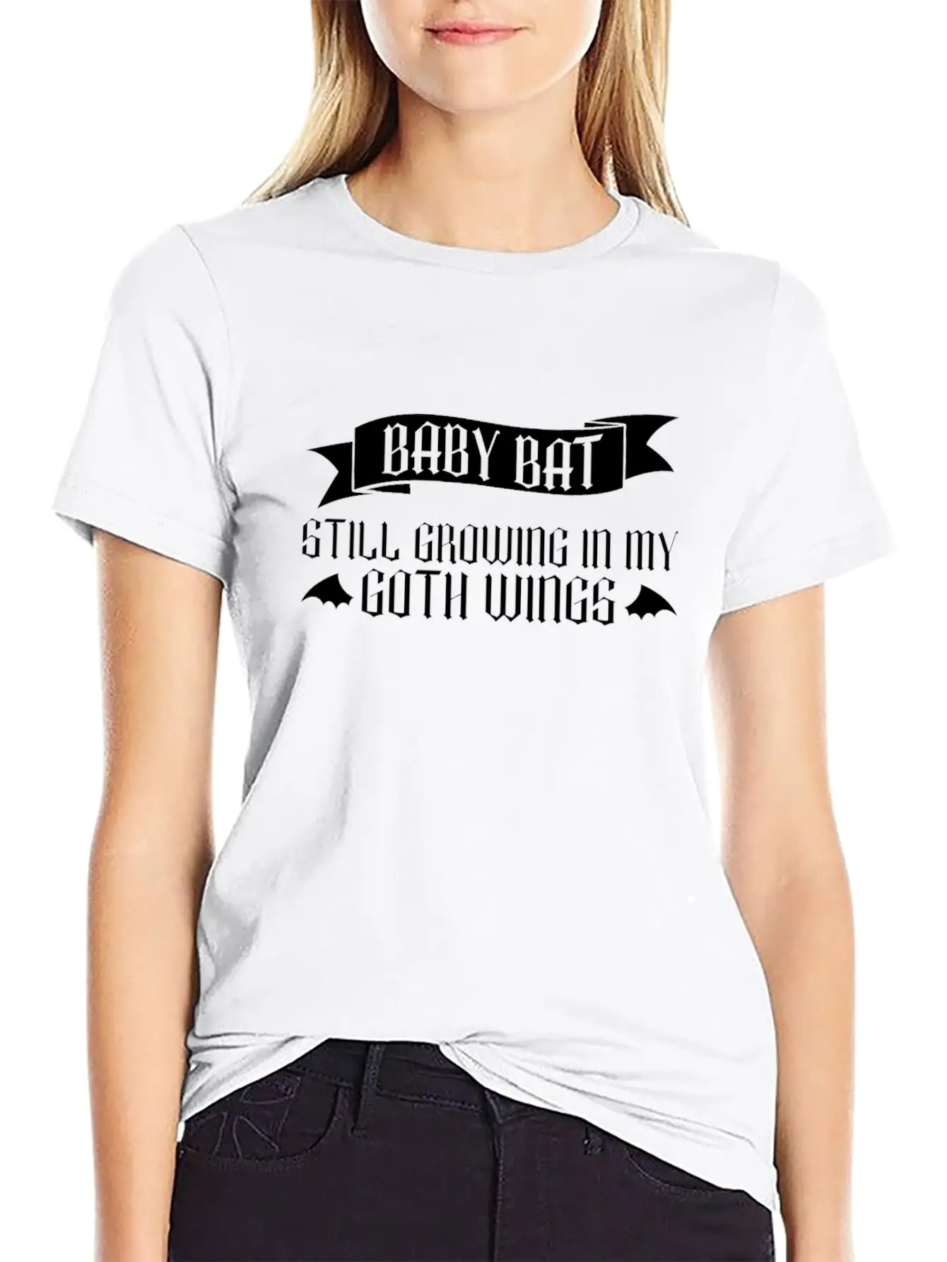 Baby Bat - Still Growing In My Goth Wings - Baby Breathable Soft Cotton T-Shirt – Timeless Casual Look