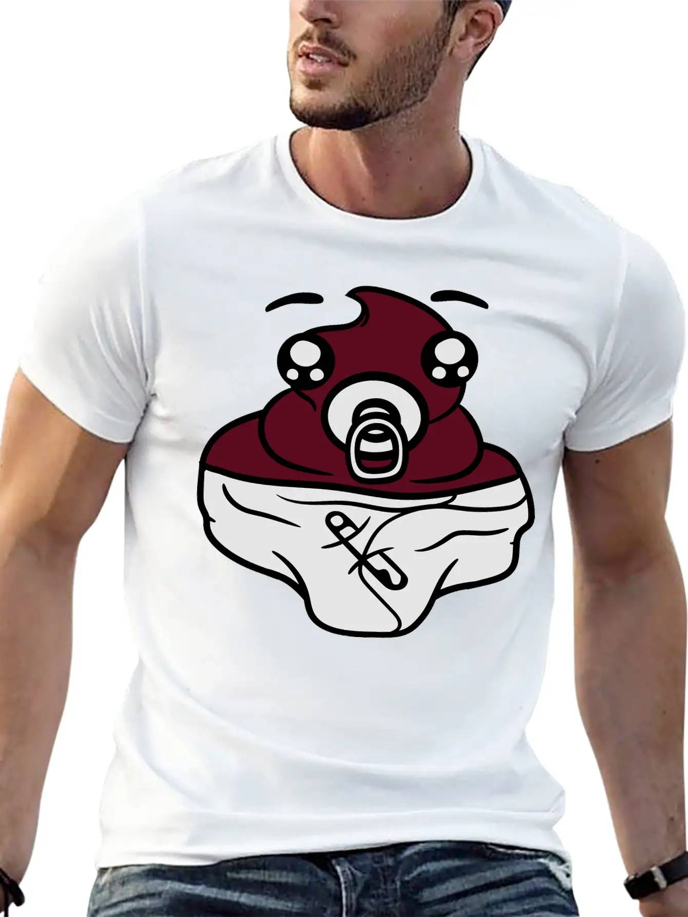 Baby Diaper Child Cute Cute Pacifier Cream Chocola Essential Cotton Tee For Daily Outfits – Unisex Style