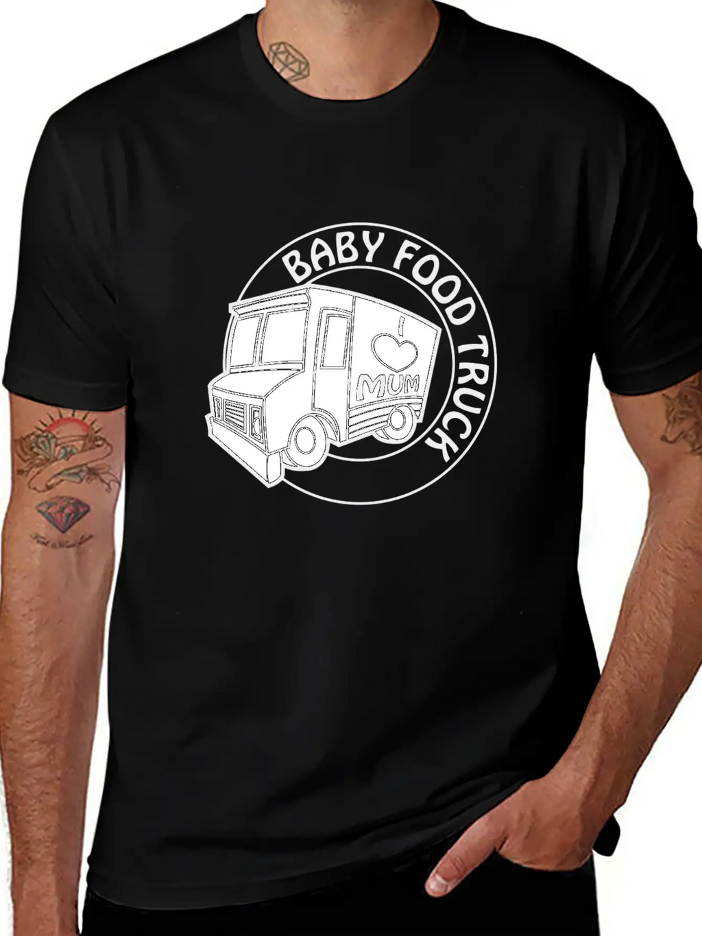 Baby Food Truck Unisex Short Sleeve Soft Cotton T-Shirt – Casual Everyday Wear