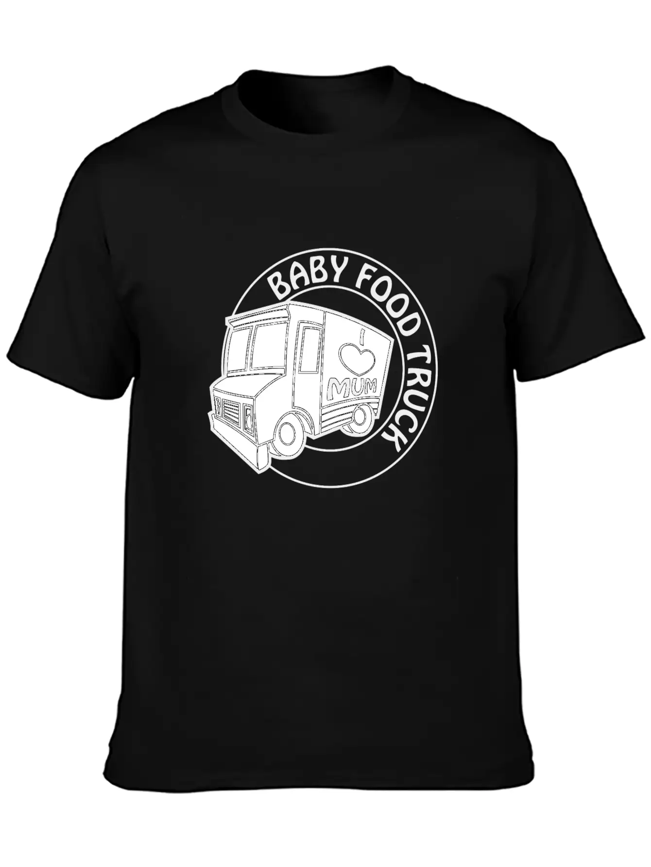 Baby Food Truck Unisex Short Sleeve Soft Cotton T-Shirt – Casual Everyday Wear