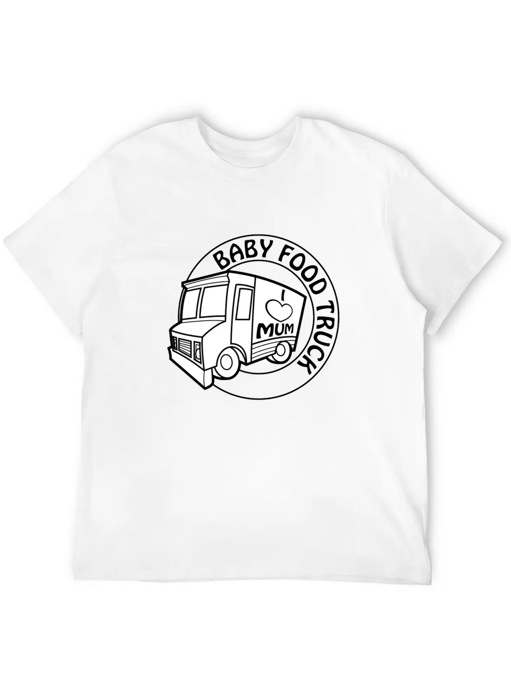 Baby Food Truck Unisex Short Sleeve Soft Cotton T-Shirt – Casual Everyday Wear