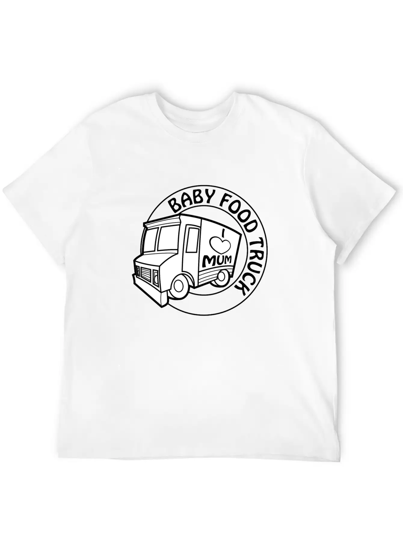 Baby Food Truck Unisex Short Sleeve Soft Cotton T-Shirt – Casual Everyday Wear