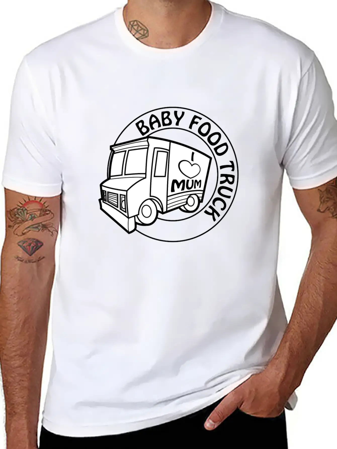Baby Food Truck Unisex Short Sleeve Soft Cotton T-Shirt – Casual Everyday Wear