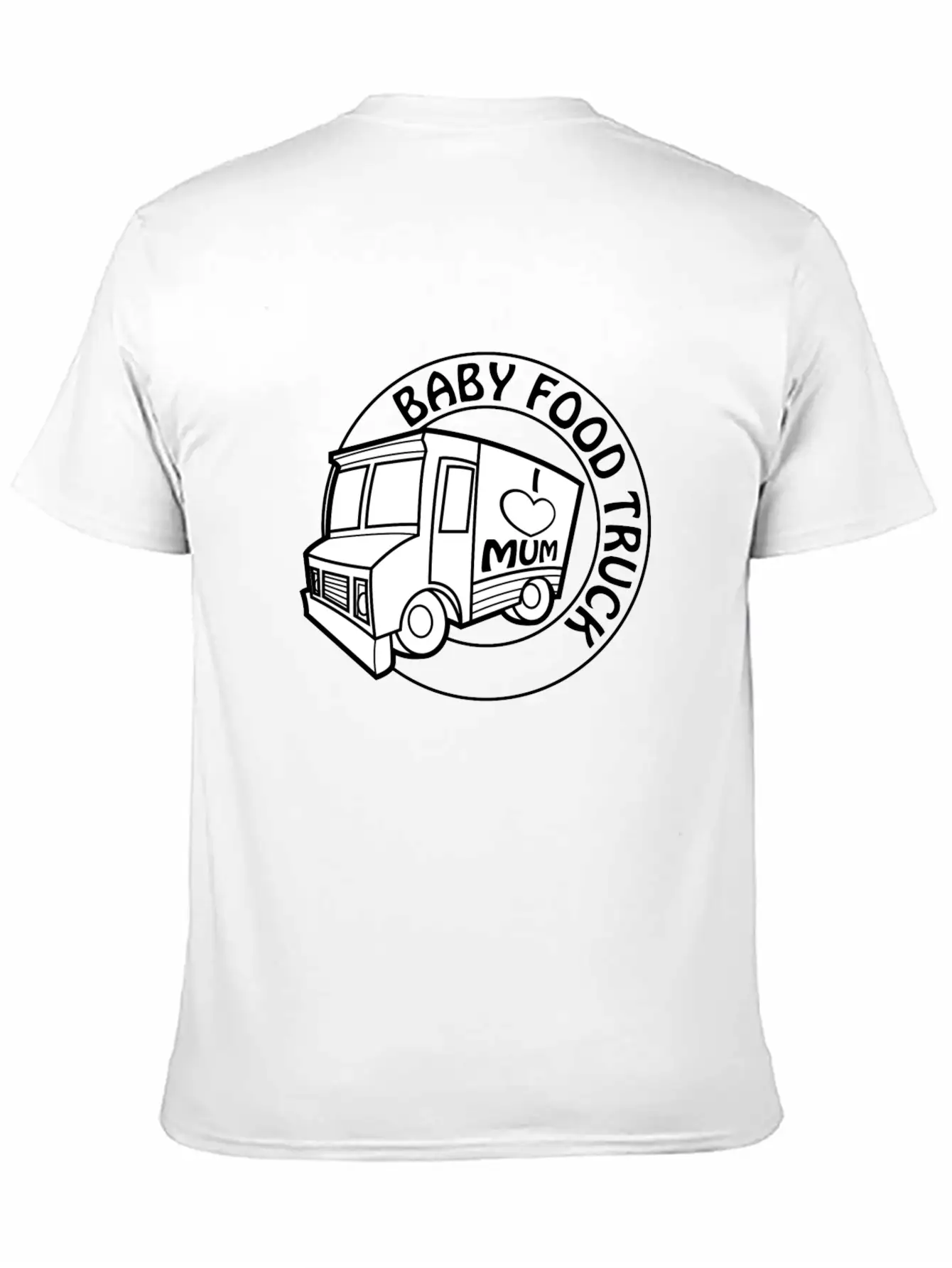 Baby Food Truck Unisex Short Sleeve Soft Cotton T-Shirt – Casual Everyday Wear