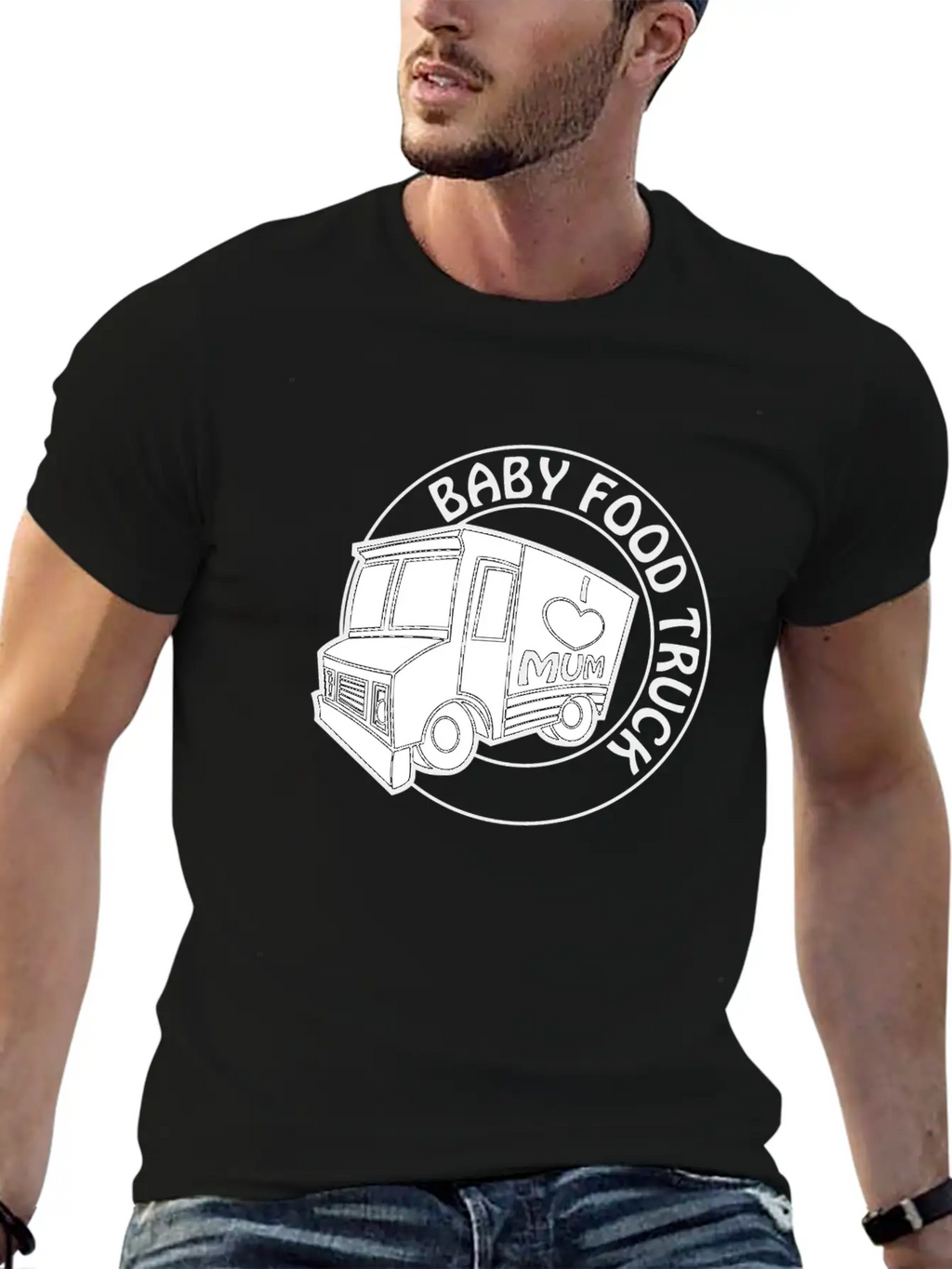 Baby Food Truck Unisex Short Sleeve Soft Cotton T-Shirt – Casual Everyday Wear