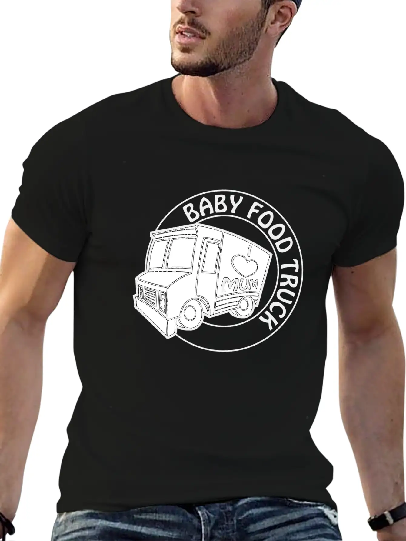 Baby Food Truck Unisex Short Sleeve Soft Cotton T-Shirt – Casual Everyday Wear