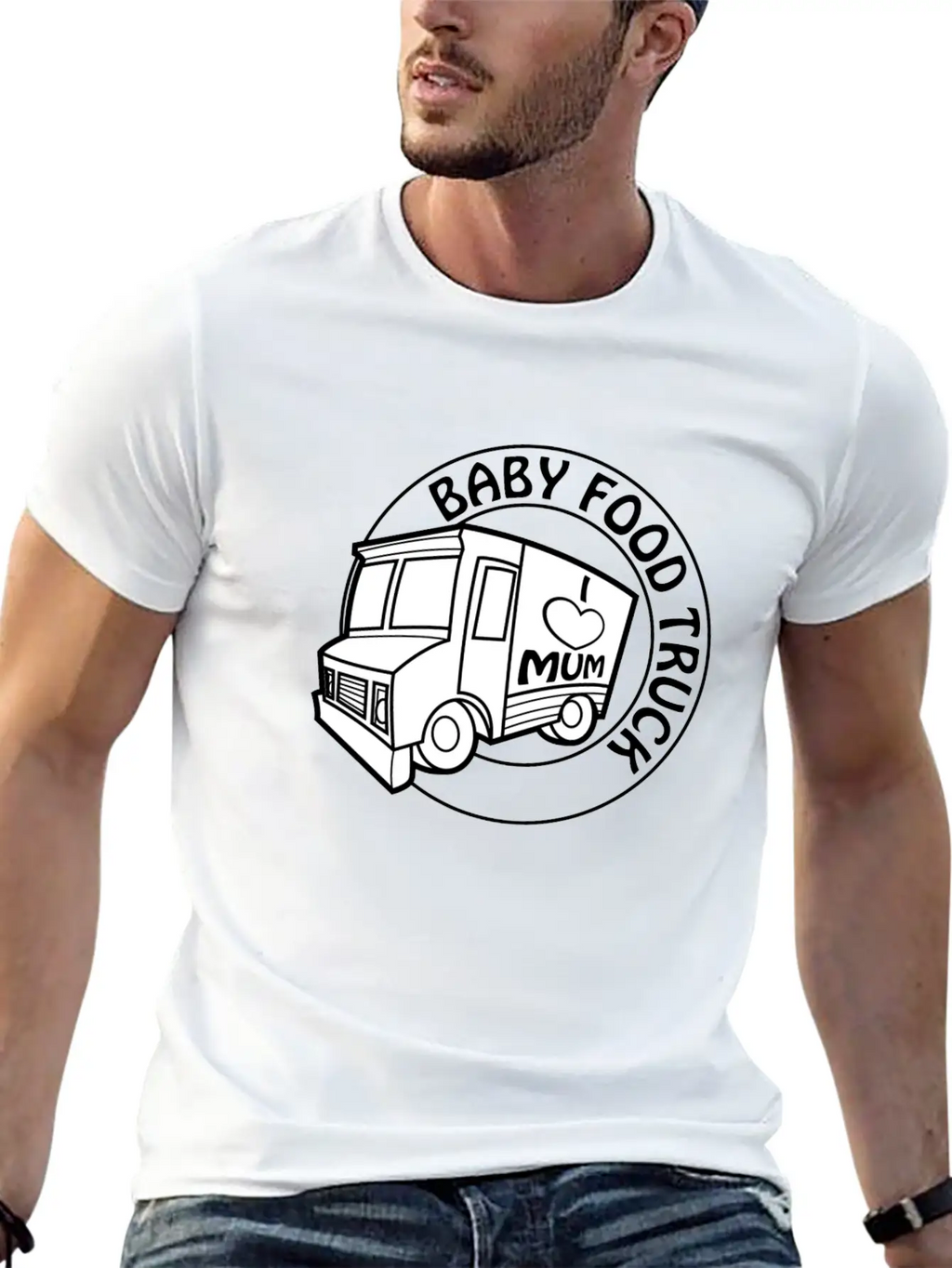 Baby Food Truck Unisex Short Sleeve Soft Cotton T-Shirt – Casual Everyday Wear