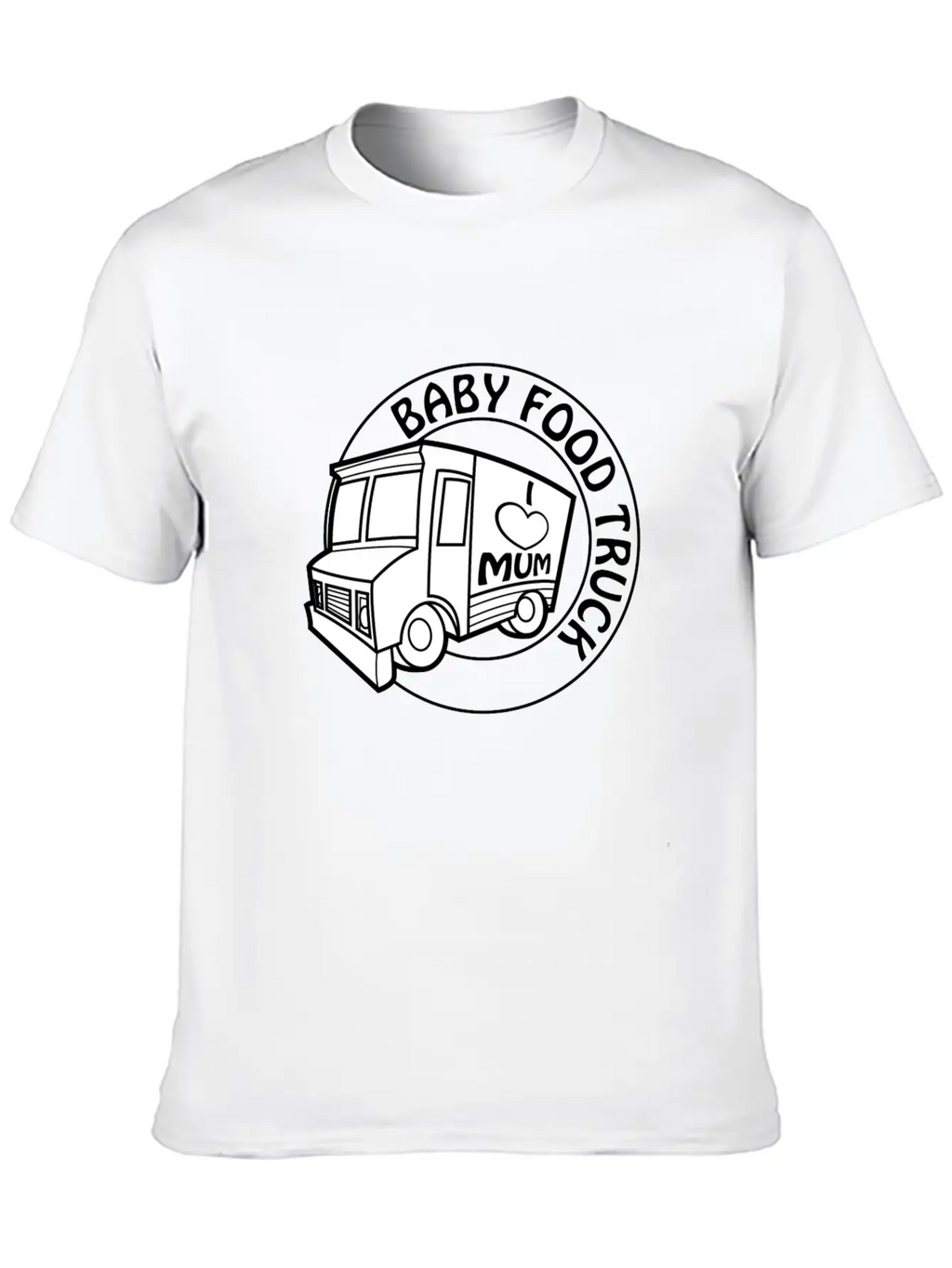 Baby Food Truck Unisex Short Sleeve Soft Cotton T-Shirt – Casual Everyday Wear