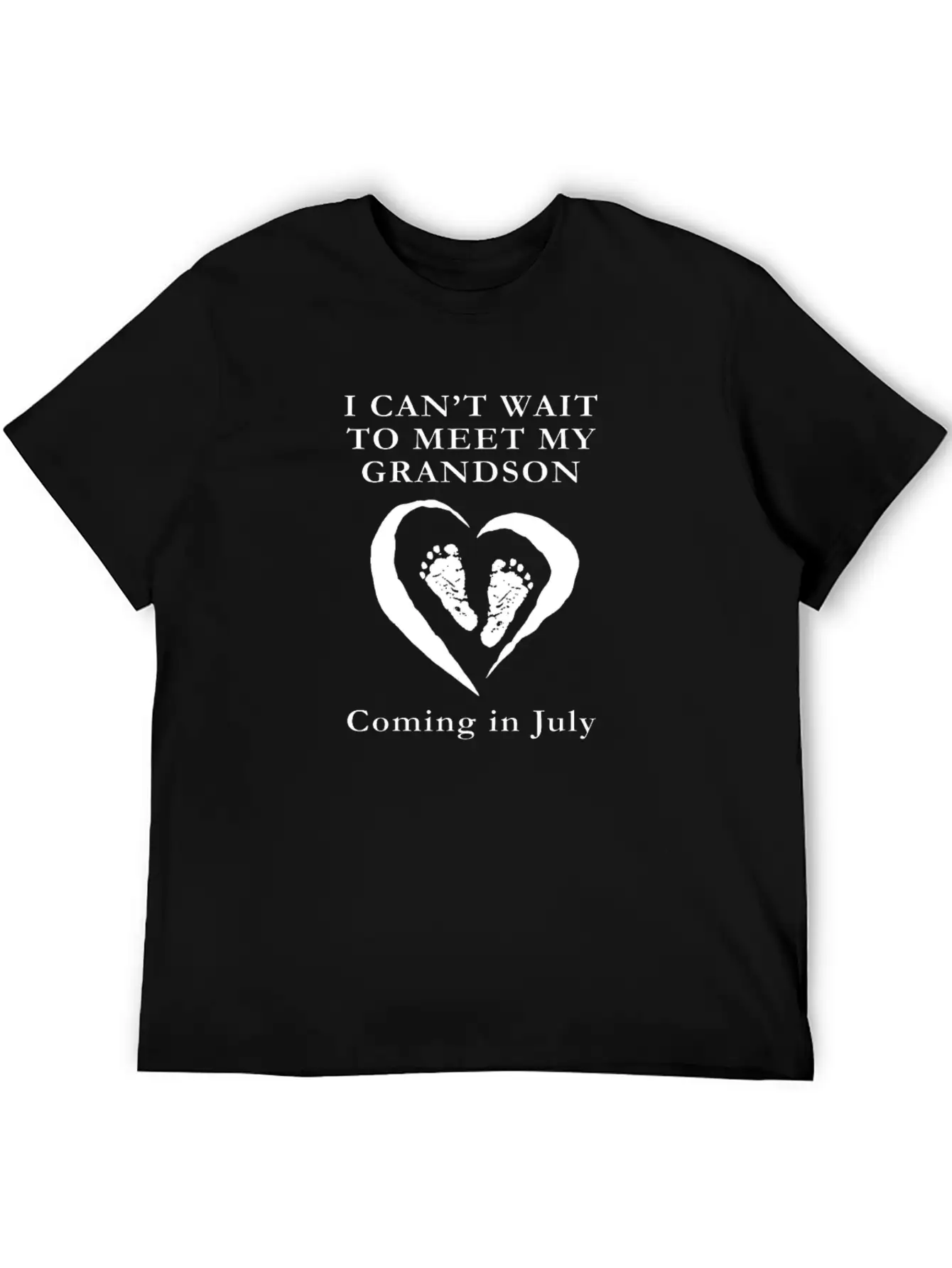 Baby Shower Grandson July Pregnancy Unisex Short Sleeve Soft Cotton T-Shirt – Casual Everyday Wear