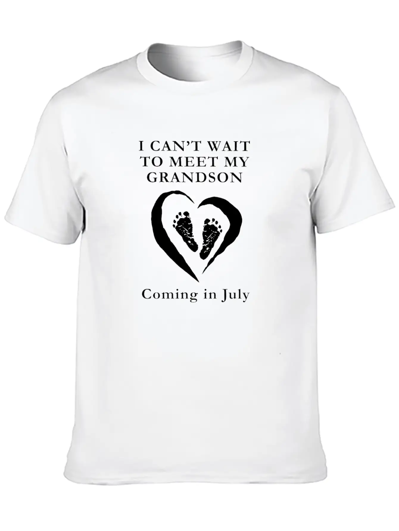 Baby Shower Grandson July Pregnancy Unisex Short Sleeve Soft Cotton T-Shirt – Casual Everyday Wear