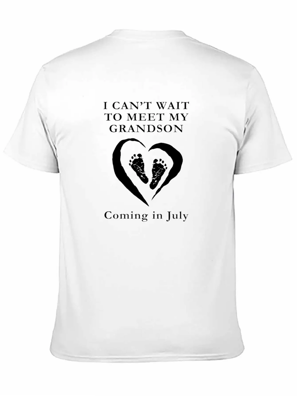 Baby Shower Grandson July Pregnancy Unisex Short Sleeve Soft Cotton T-Shirt – Casual Everyday Wear