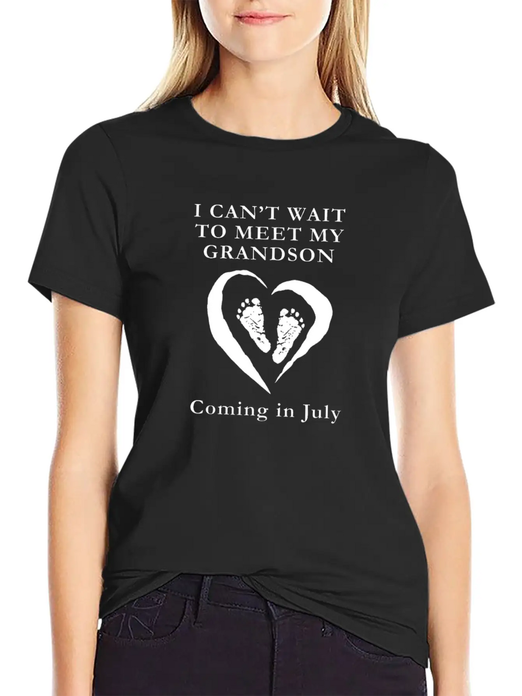 Baby Shower Grandson July Pregnancy Unisex Short Sleeve Soft Cotton T-Shirt – Casual Everyday Wear