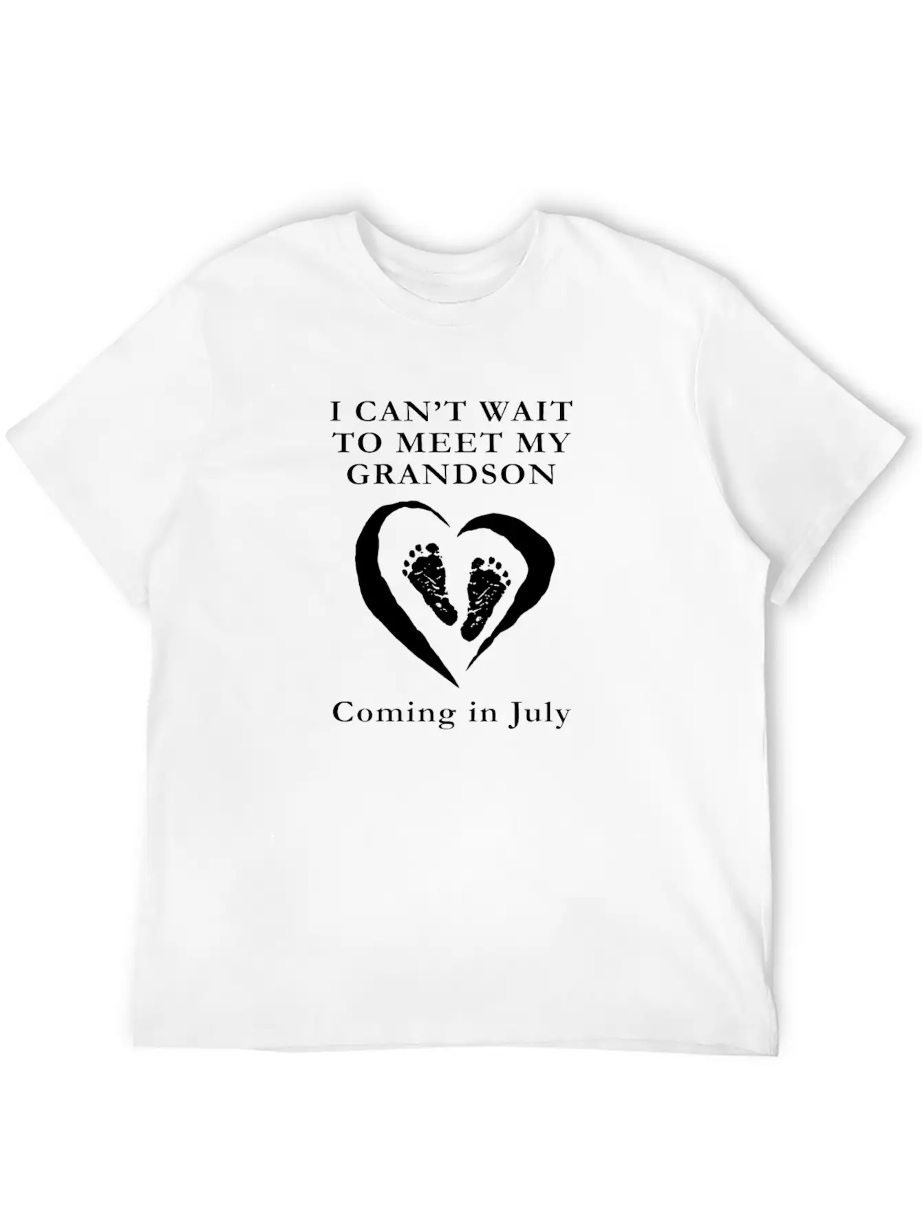 Baby Shower Grandson July Pregnancy Unisex Short Sleeve Soft Cotton T-Shirt – Casual Everyday Wear