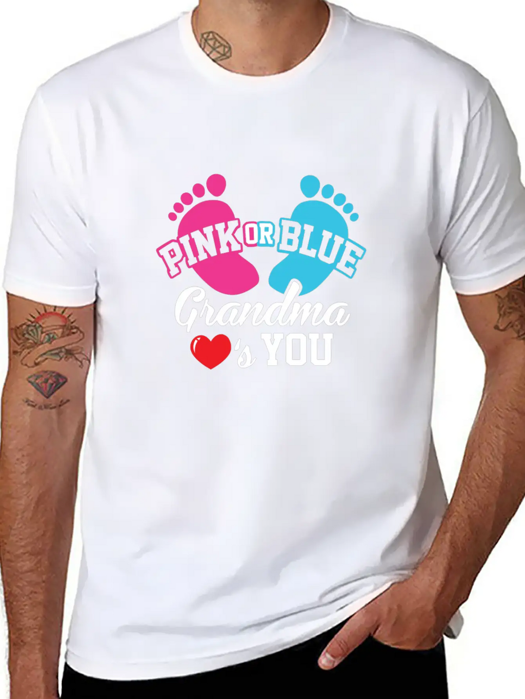 Baby Shower Pink Or Blue Grandma Loves You Pregnan Unisex Casual T-Shirt – Clean Design For Daily Comfort
