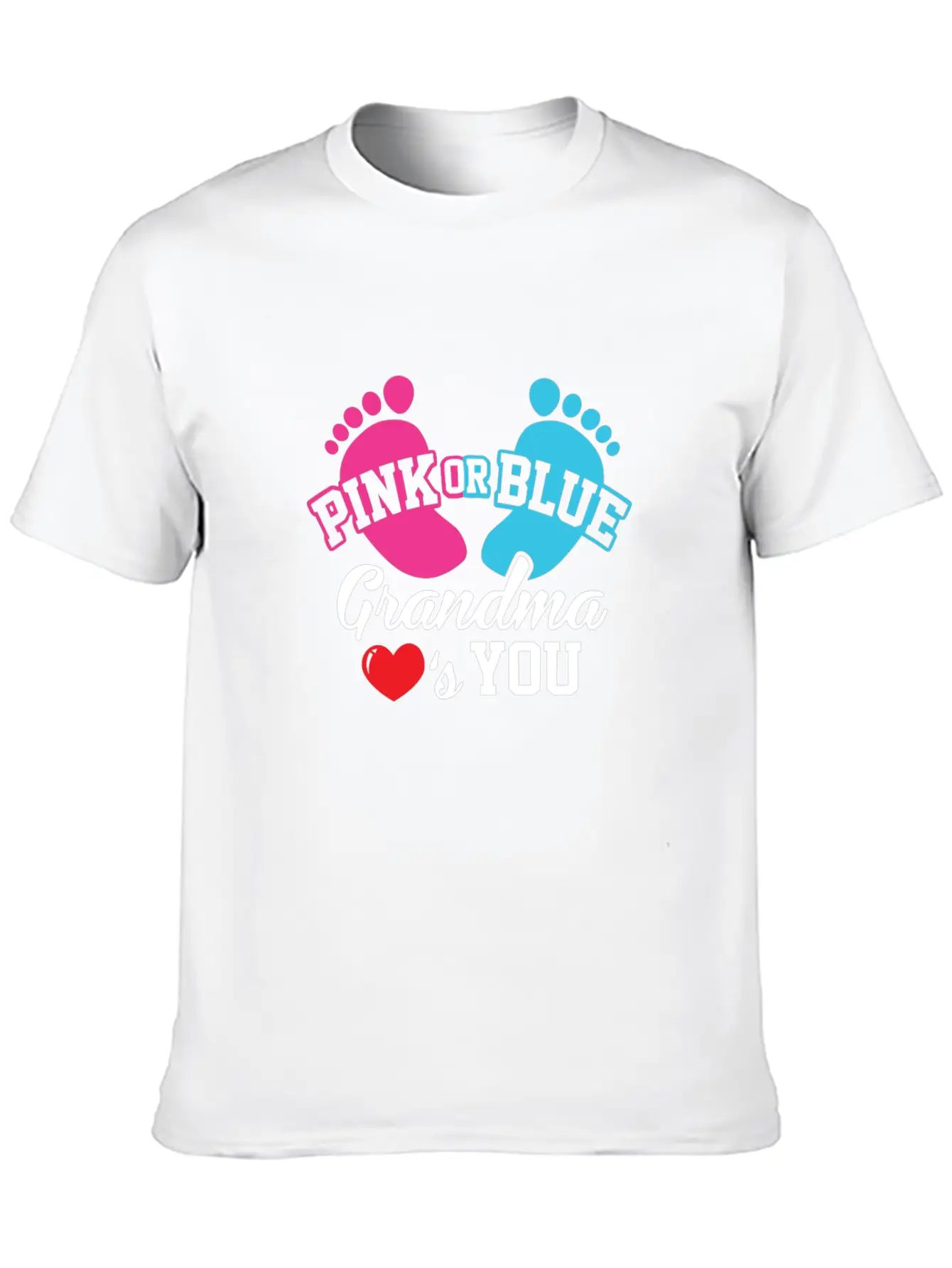 Baby Shower Pink Or Blue Grandma Loves You Pregnan Unisex Casual T-Shirt – Clean Design For Daily Comfort