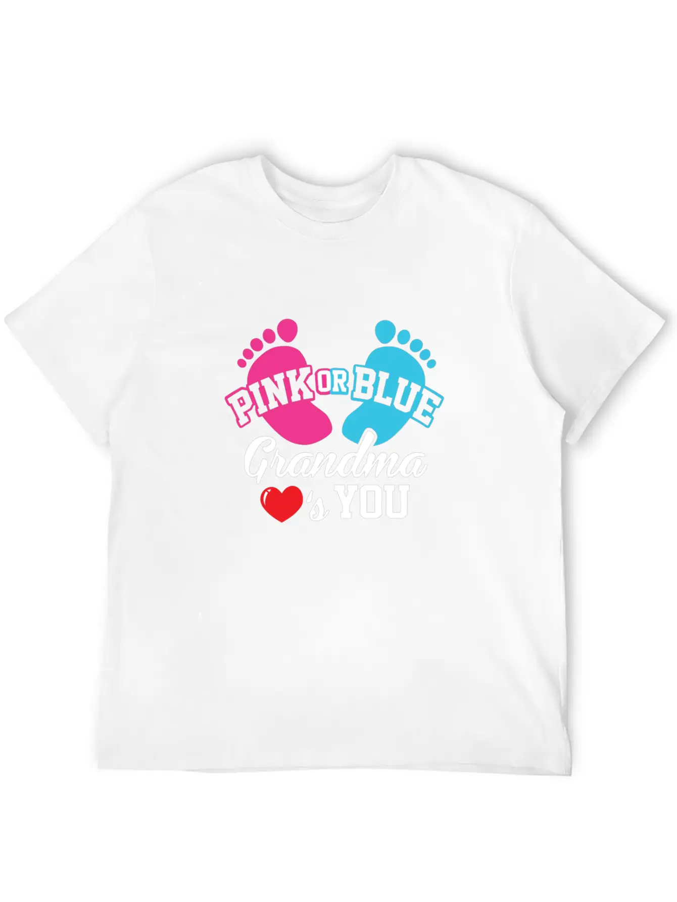 Baby Shower Pink Or Blue Grandma Loves You Pregnan Unisex Casual T-Shirt – Clean Design For Daily Comfort