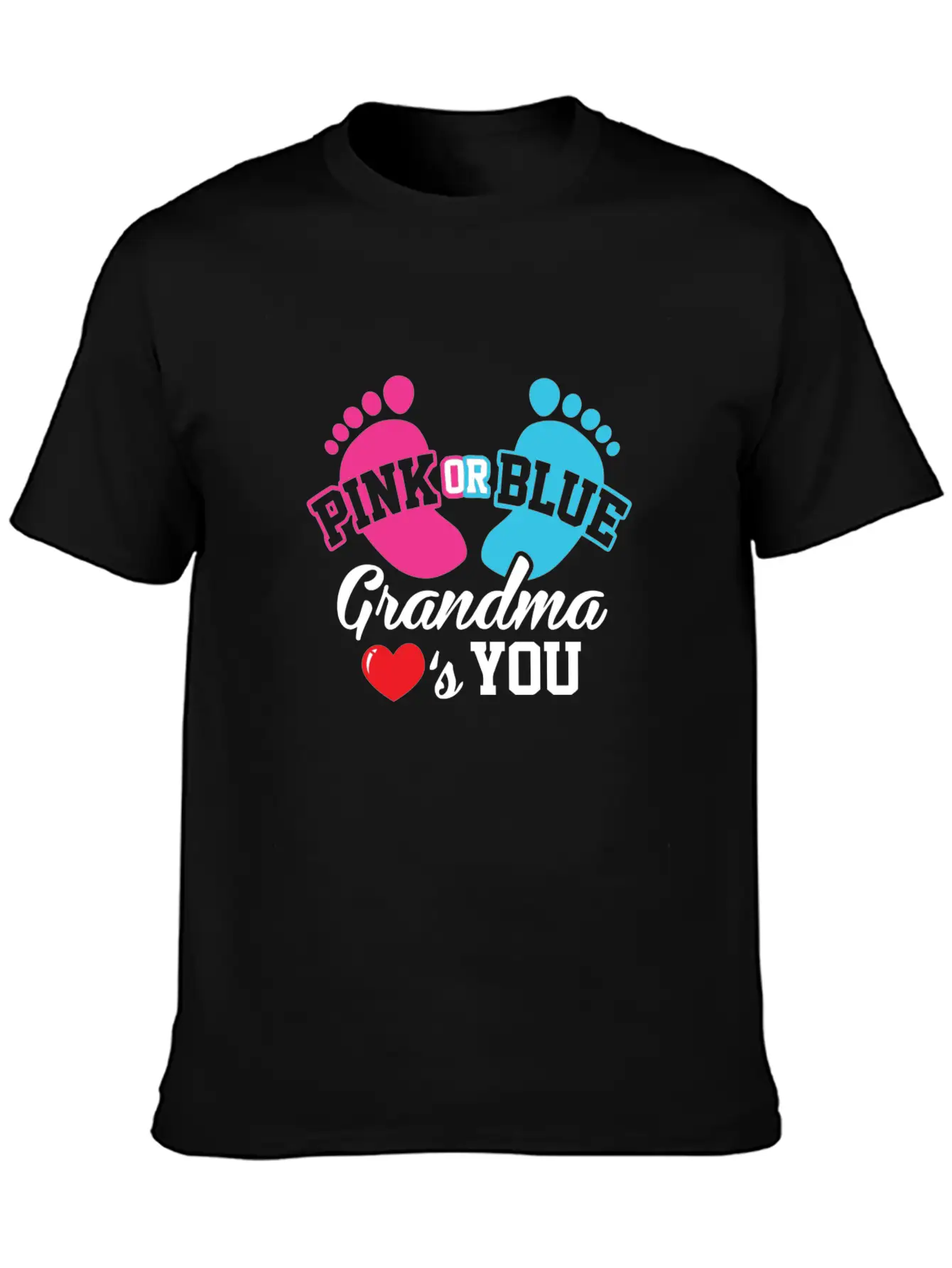 Baby Shower Pink Or Blue Grandma Loves You Pregnan Unisex Casual T-Shirt – Clean Design For Daily Comfort