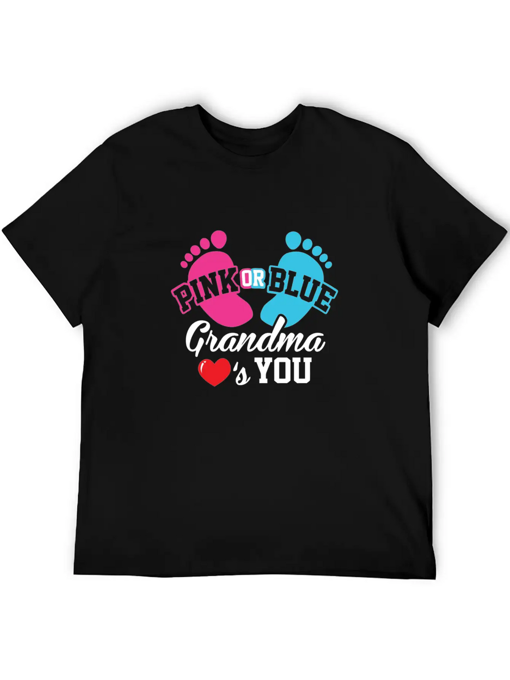 Baby Shower Pink Or Blue Grandma Loves You Pregnan Unisex Casual T-Shirt – Clean Design For Daily Comfort