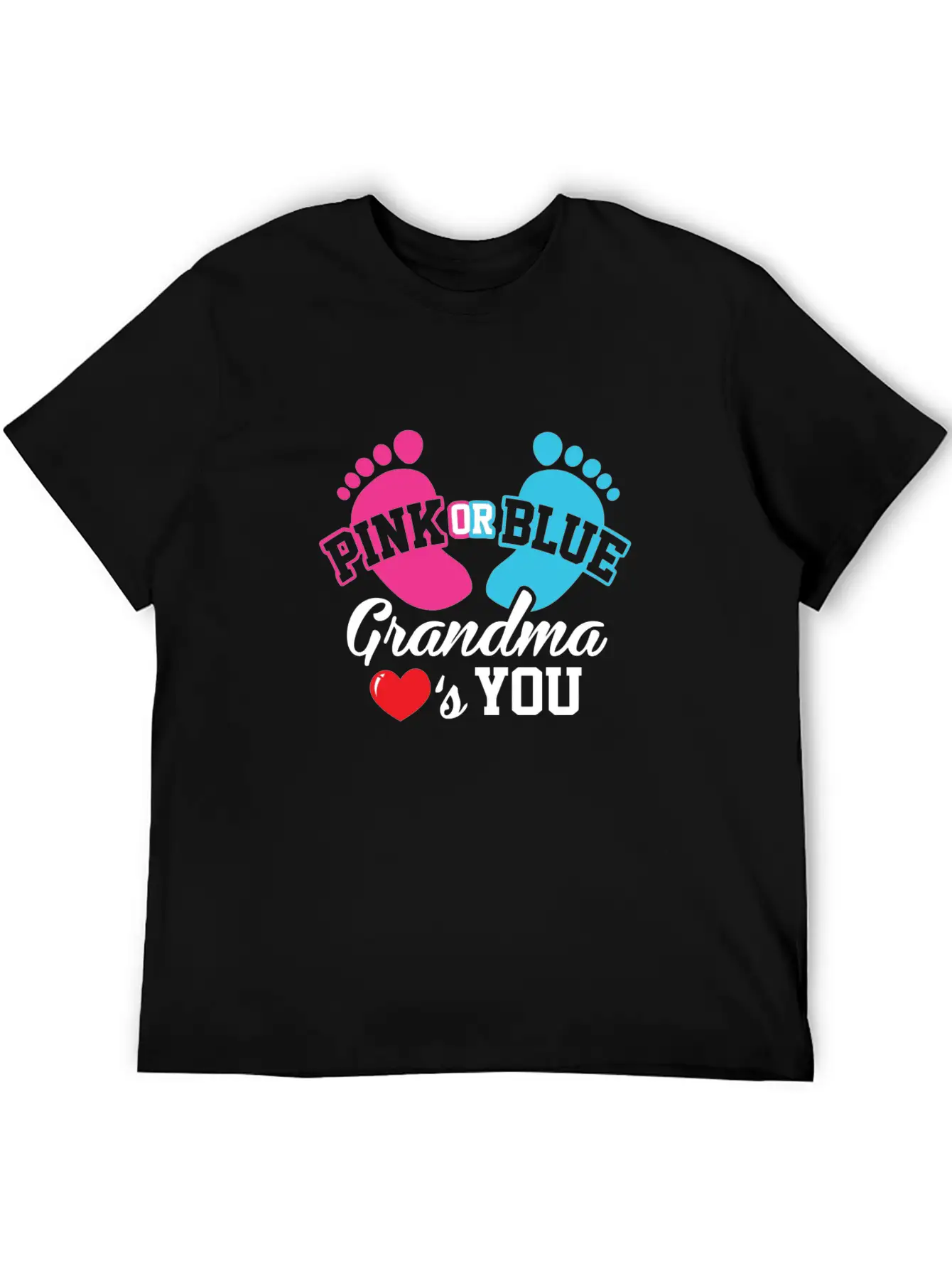 Baby Shower Pink Or Blue Grandma Loves You Pregnan Unisex Casual T-Shirt – Clean Design For Daily Comfort