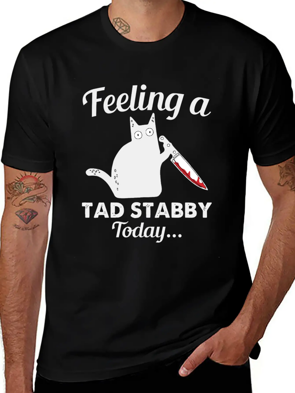 Back Cat Feeling A Tad Stabby Today Kitty Lover Unisex Casual T-Shirt – Clean Design For Daily Comfort