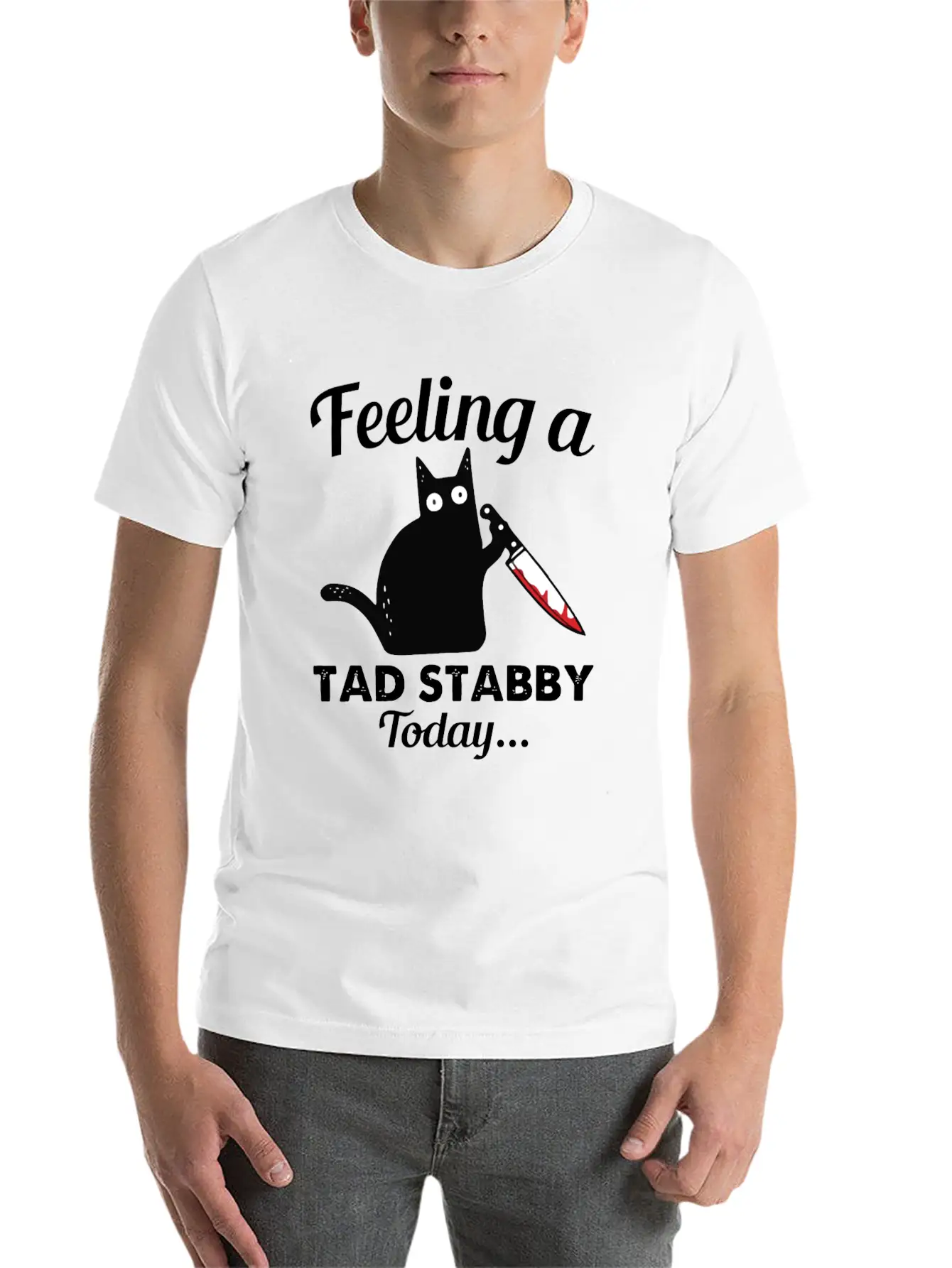 Back Cat Feeling A Tad Stabby Today Kitty Lover Unisex Casual T-Shirt – Clean Design For Daily Comfort