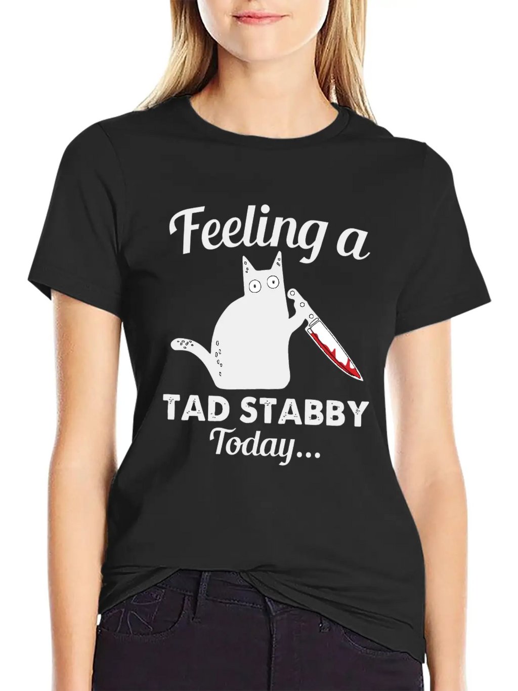 Back Cat Feeling A Tad Stabby Today Kitty Lover Unisex Casual T-Shirt – Clean Design For Daily Comfort