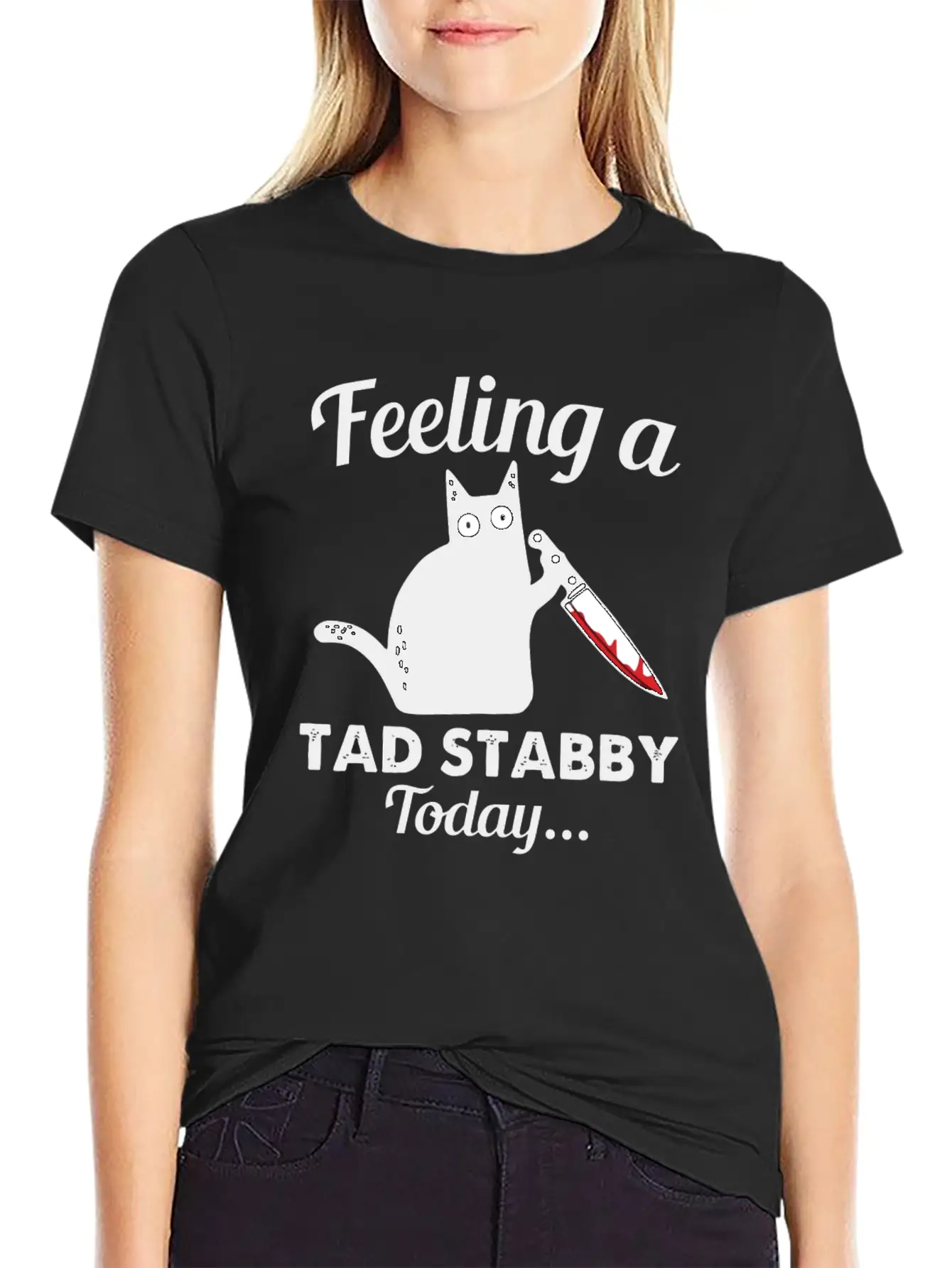 Back Cat Feeling A Tad Stabby Today Kitty Lover Unisex Casual T-Shirt – Clean Design For Daily Comfort