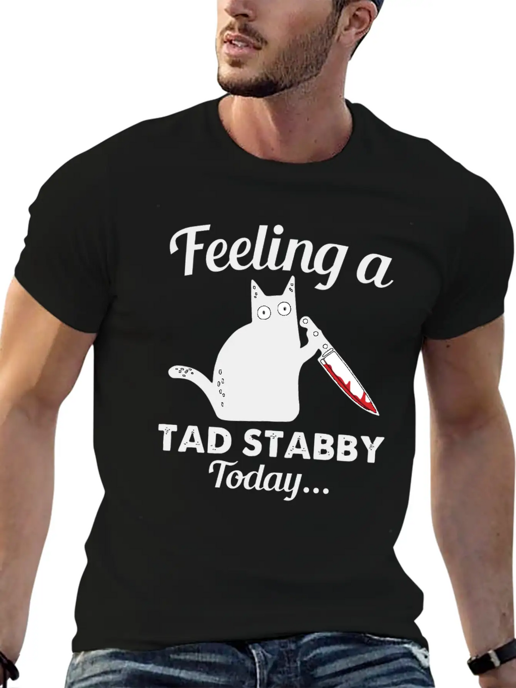 Back Cat Feeling A Tad Stabby Today Kitty Lover Unisex Casual T-Shirt – Clean Design For Daily Comfort