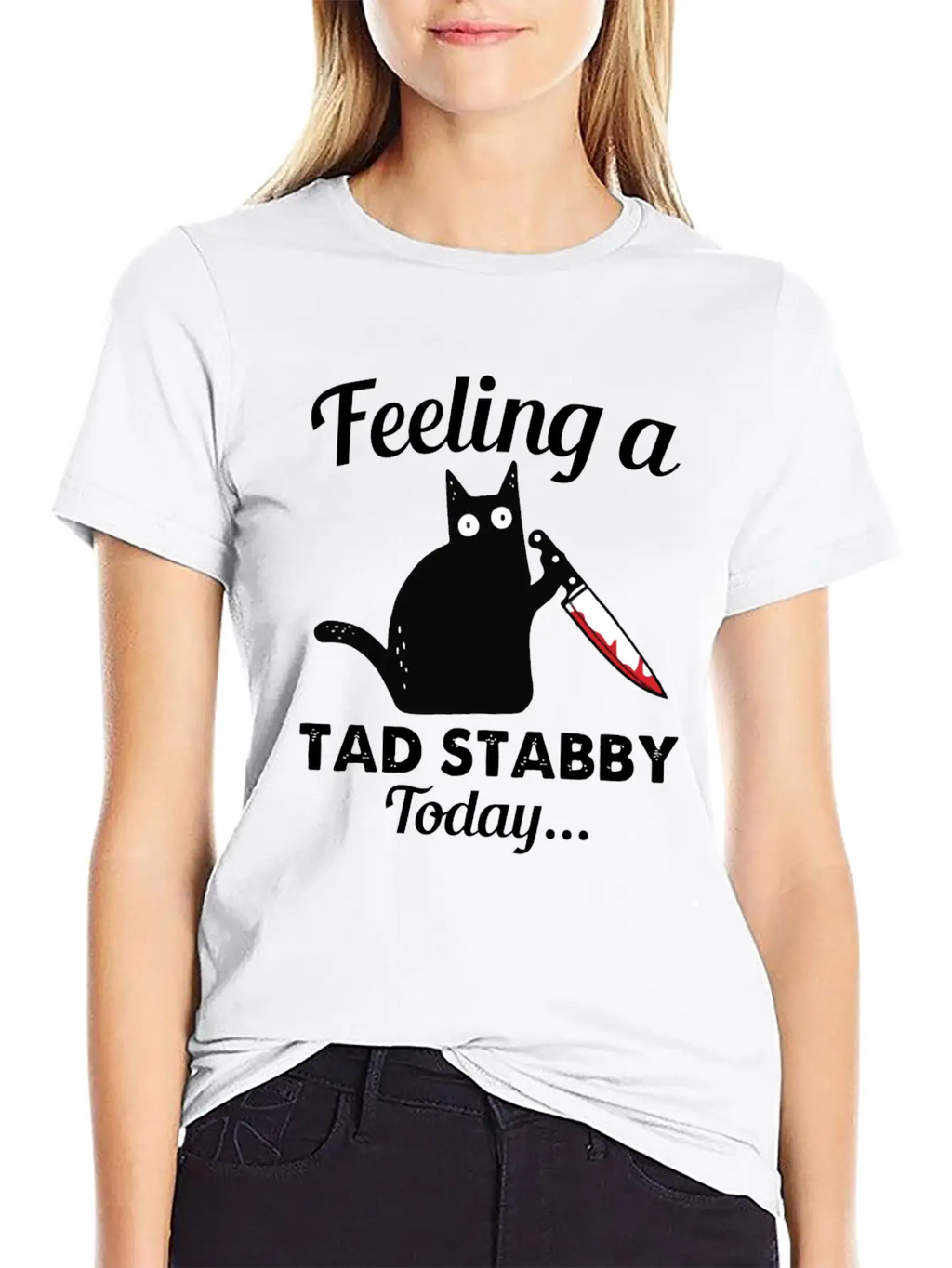 Back Cat Feeling A Tad Stabby Today Kitty Lover Unisex Casual T-Shirt – Clean Design For Daily Comfort