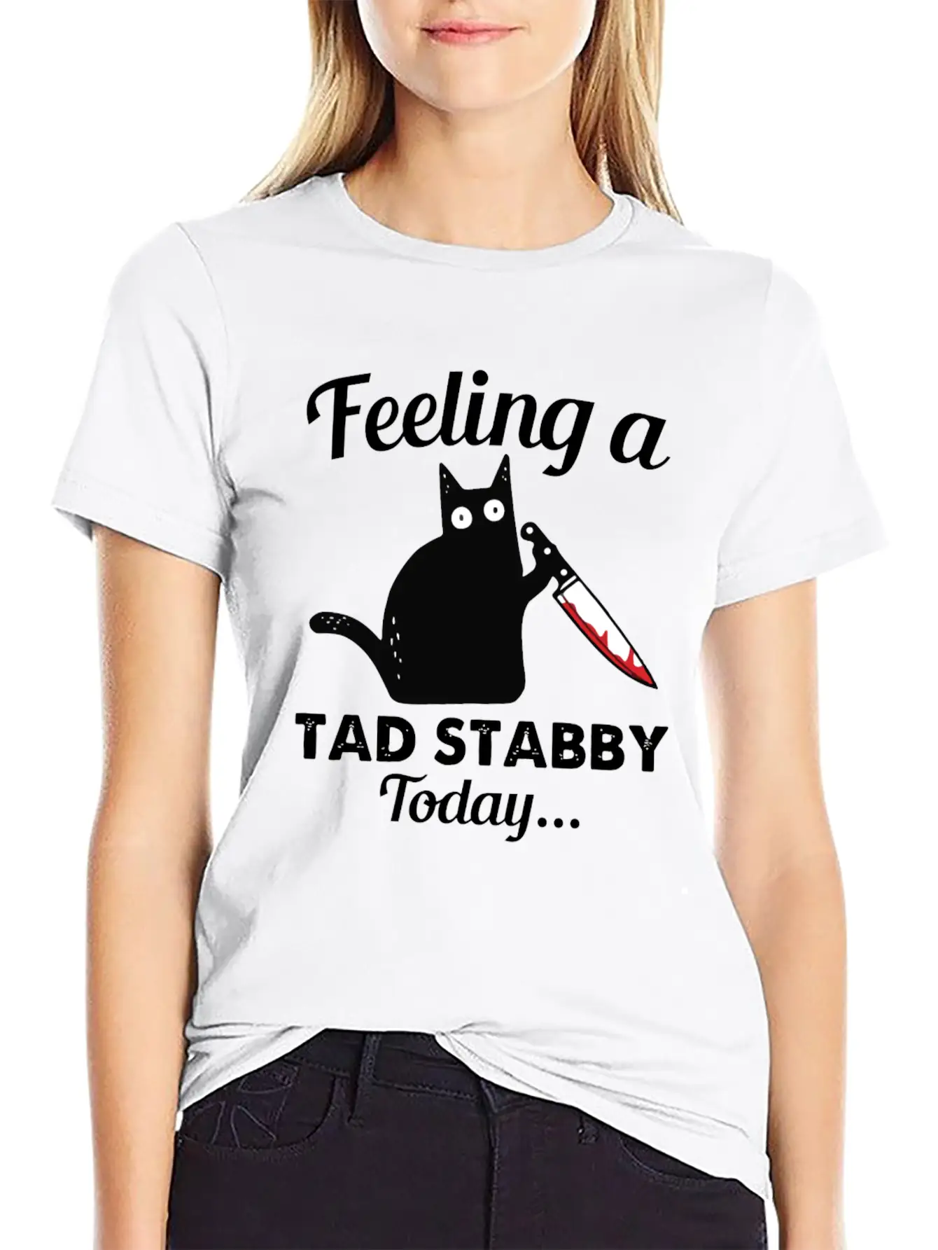 Back Cat Feeling A Tad Stabby Today Kitty Lover Unisex Casual T-Shirt – Clean Design For Daily Comfort