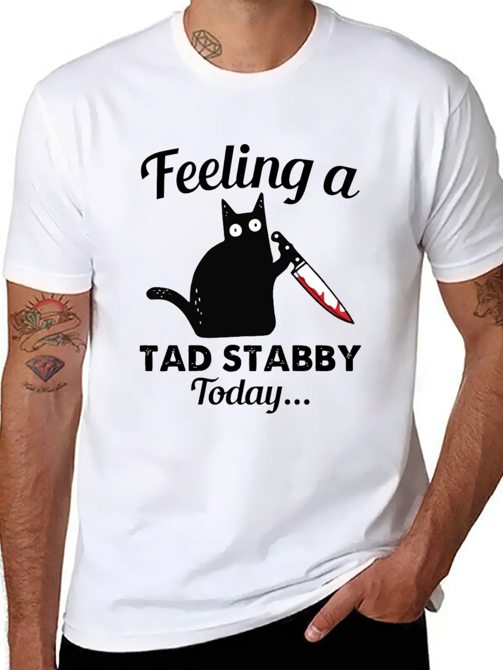 Back Cat Feeling A Tad Stabby Today Kitty Lover Unisex Casual T-Shirt – Clean Design For Daily Comfort