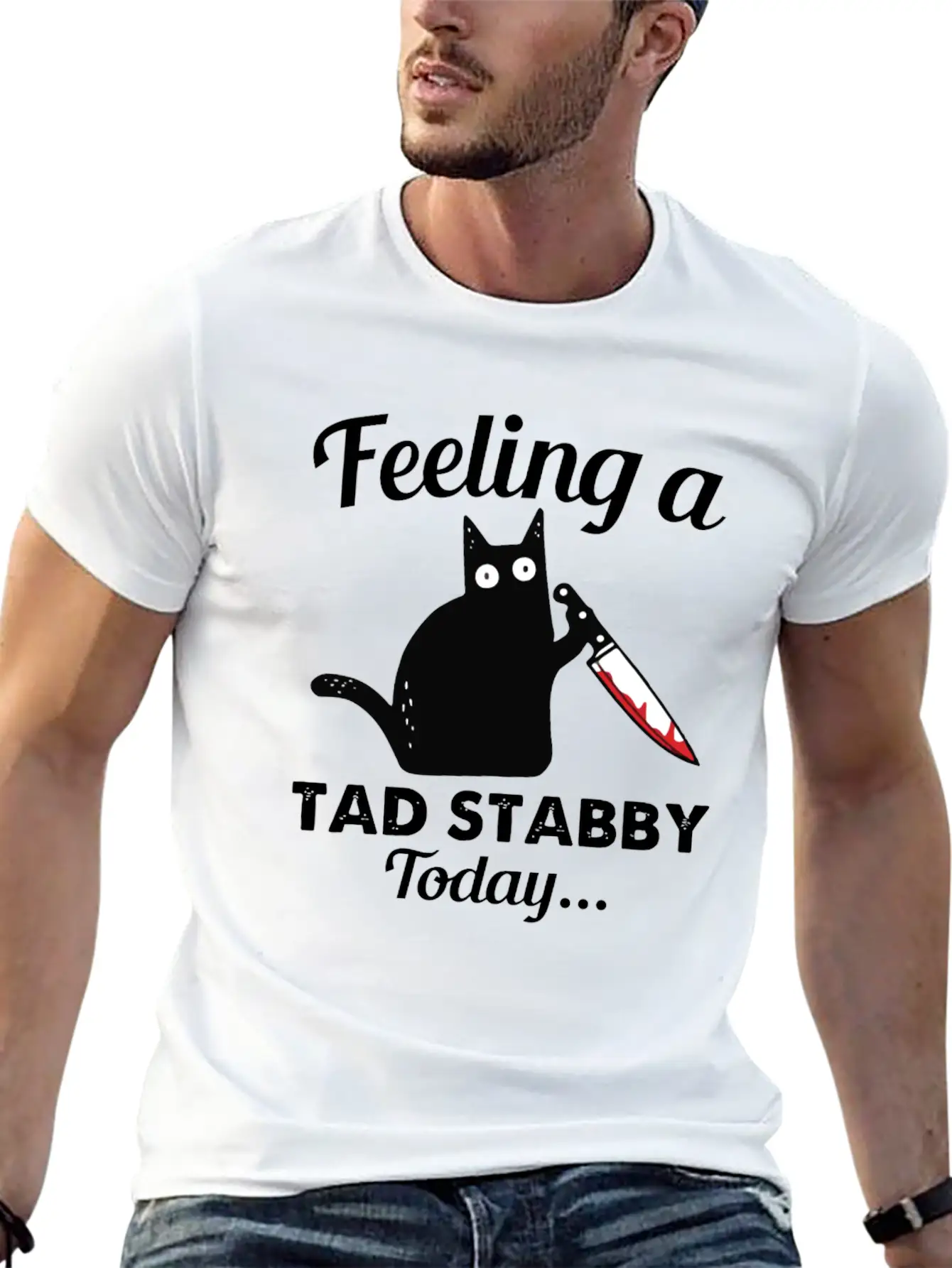 Back Cat Feeling A Tad Stabby Today Kitty Lover Unisex Casual T-Shirt – Clean Design For Daily Comfort
