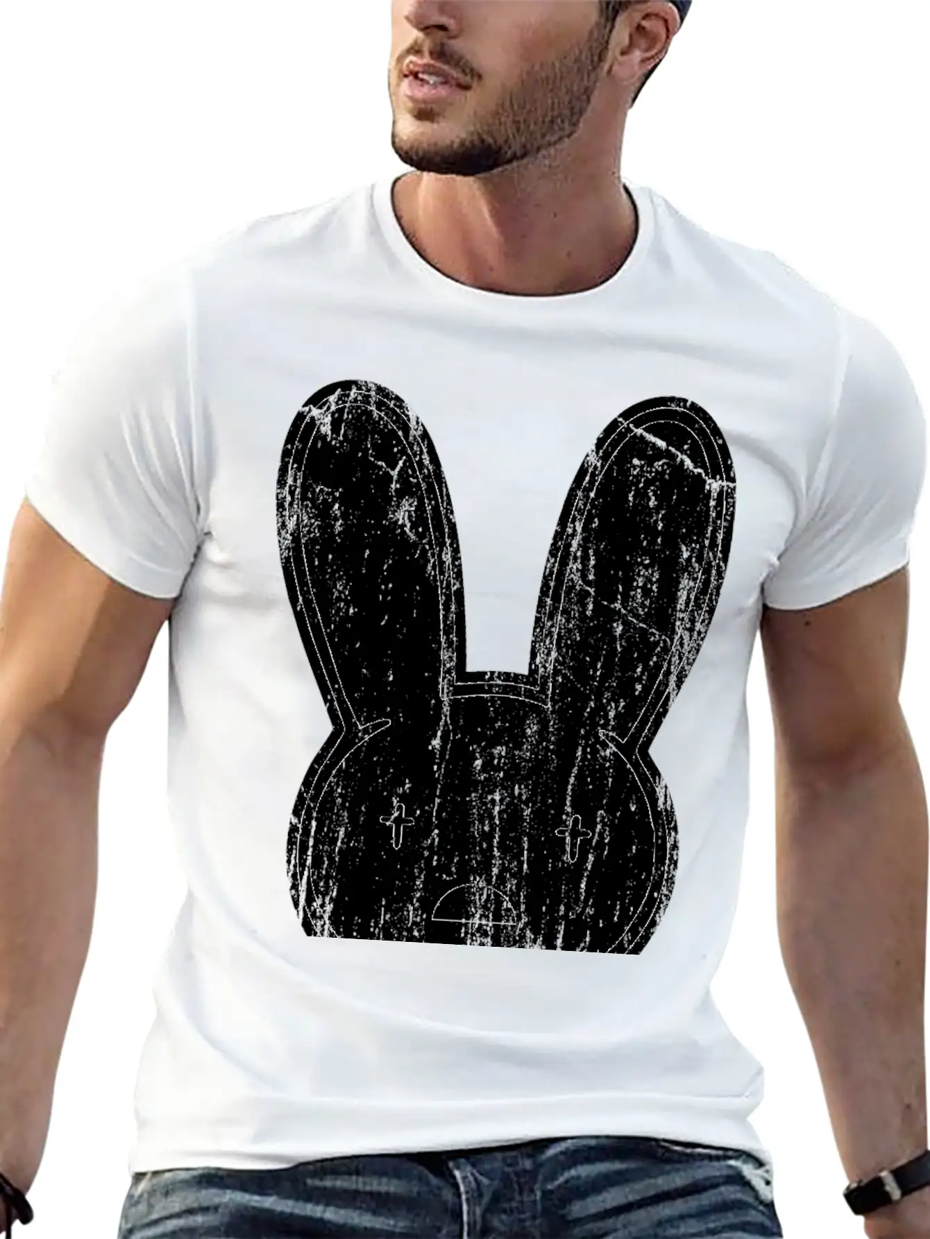 Badbunny Retro Unisex Short Sleeve Soft Cotton T-Shirt – Casual Everyday Wear