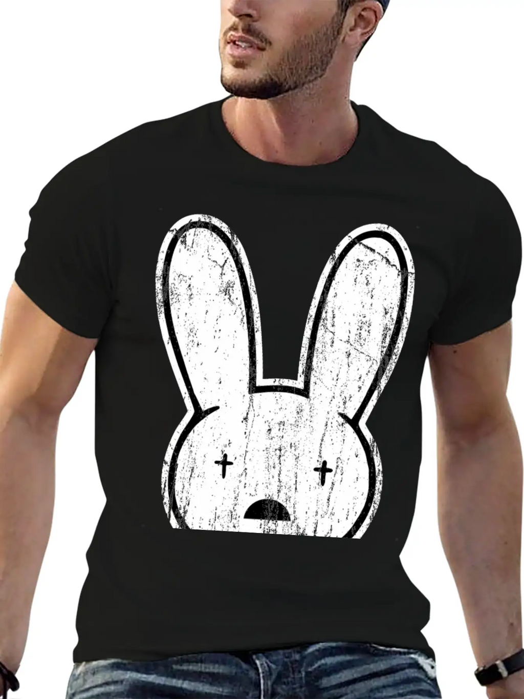 Badbunny Retro Unisex Short Sleeve Soft Cotton T-Shirt – Casual Everyday Wear